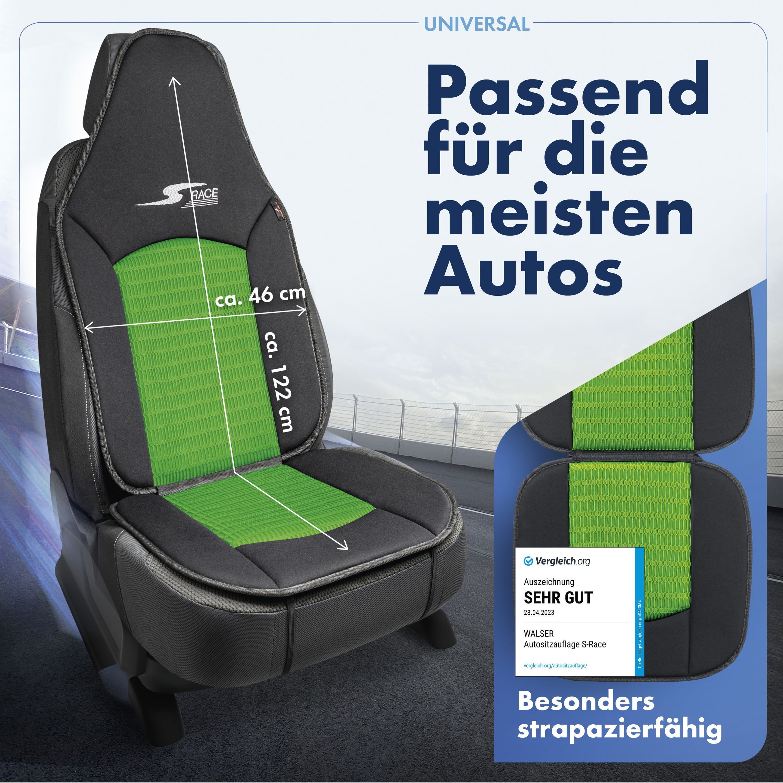 CarComfort Autositzauflage Sitzaufleger S-Race Pilotensit, 1 Stück, 1-tlg. – Bild 4 von 5