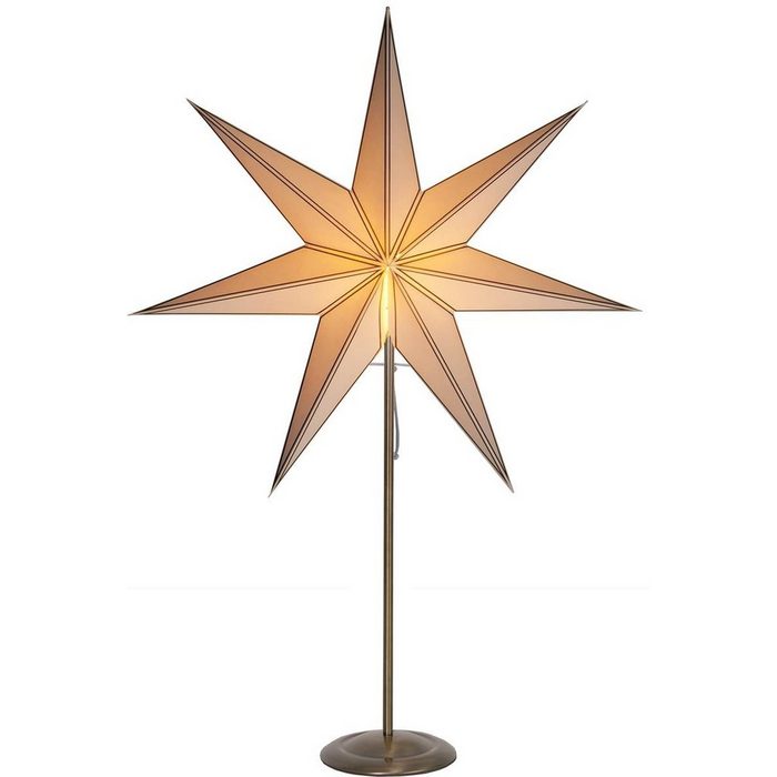 STAR TRADING LED Stern "Nicolas" - stehend - 7-zackig - D: 60cm H: 90cm - E14 Fassung - creme/gold