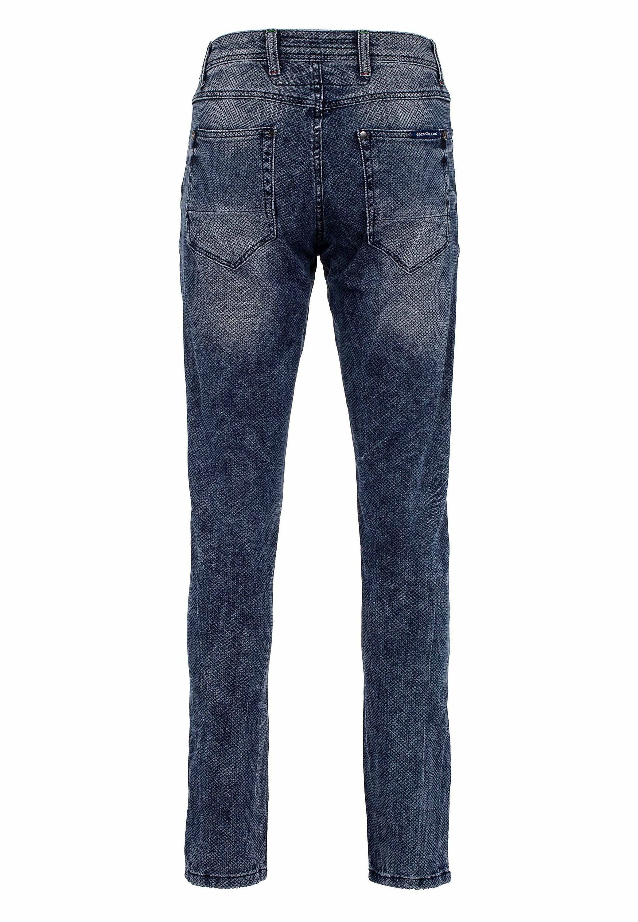 Cipo & Baxx Slim-fit-Jeans Jeans mit Allover-Gitter-Musterung, CD543