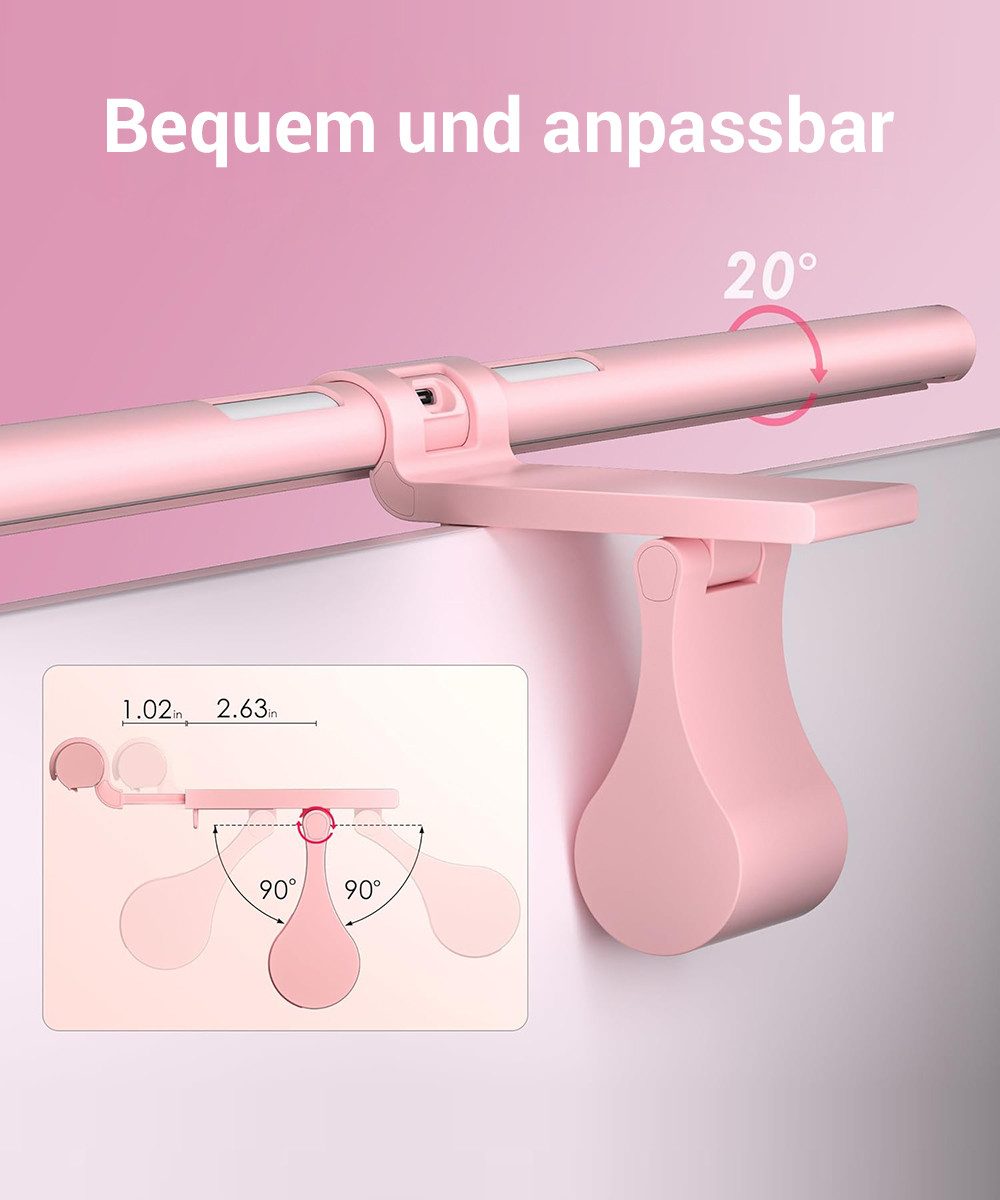 Quntis LED Schreibtischlampe Rosa Monitor Lampe mit Fernbedienung für Compu günstig online kaufen