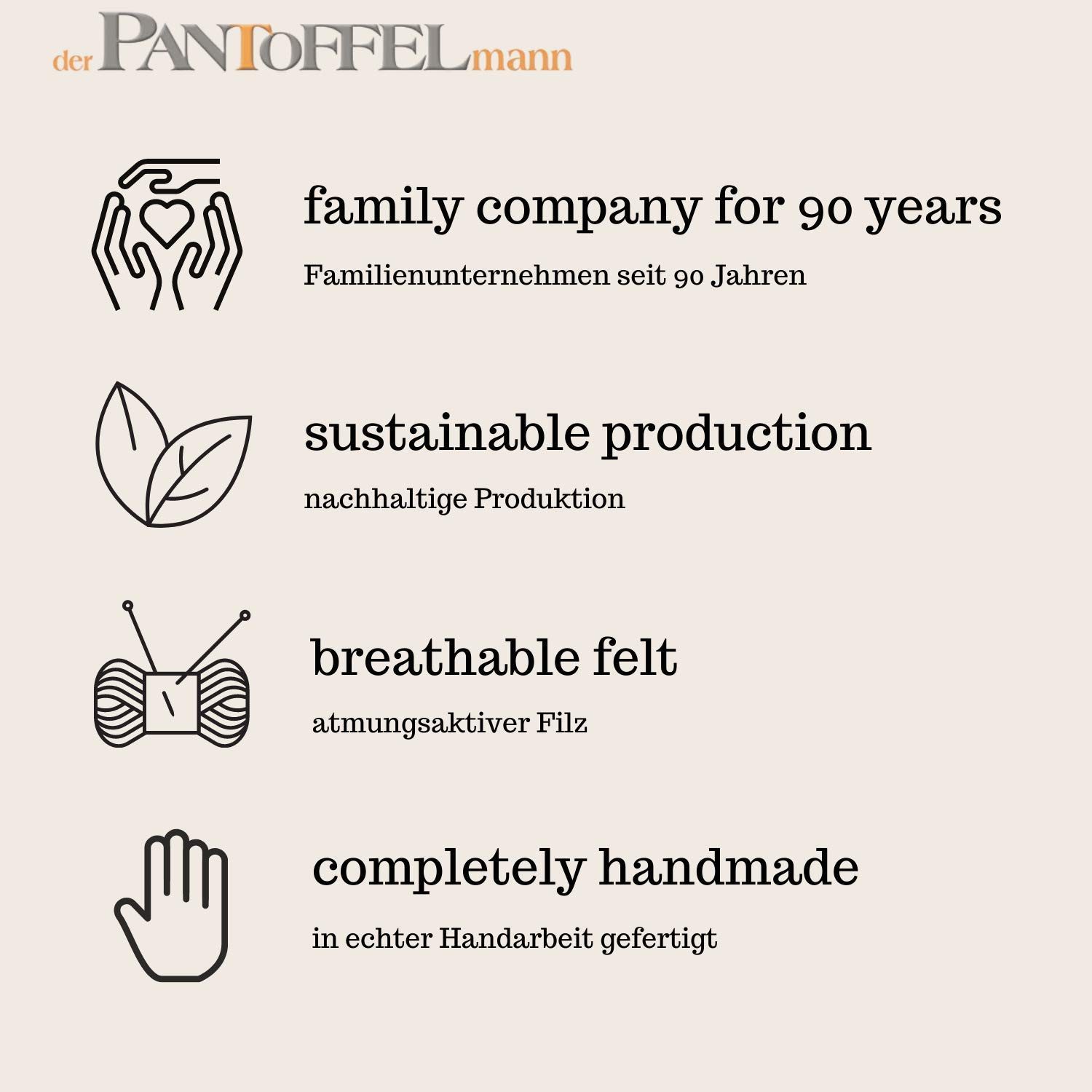 Pantoffelmann Handwerkerpantoffel Überpantoffel Arbeitsschuhe Herren Filz Überschuhe Pantoffel (1 Paar) Filzpantoffeln, Gästepantoffel besonders leicht