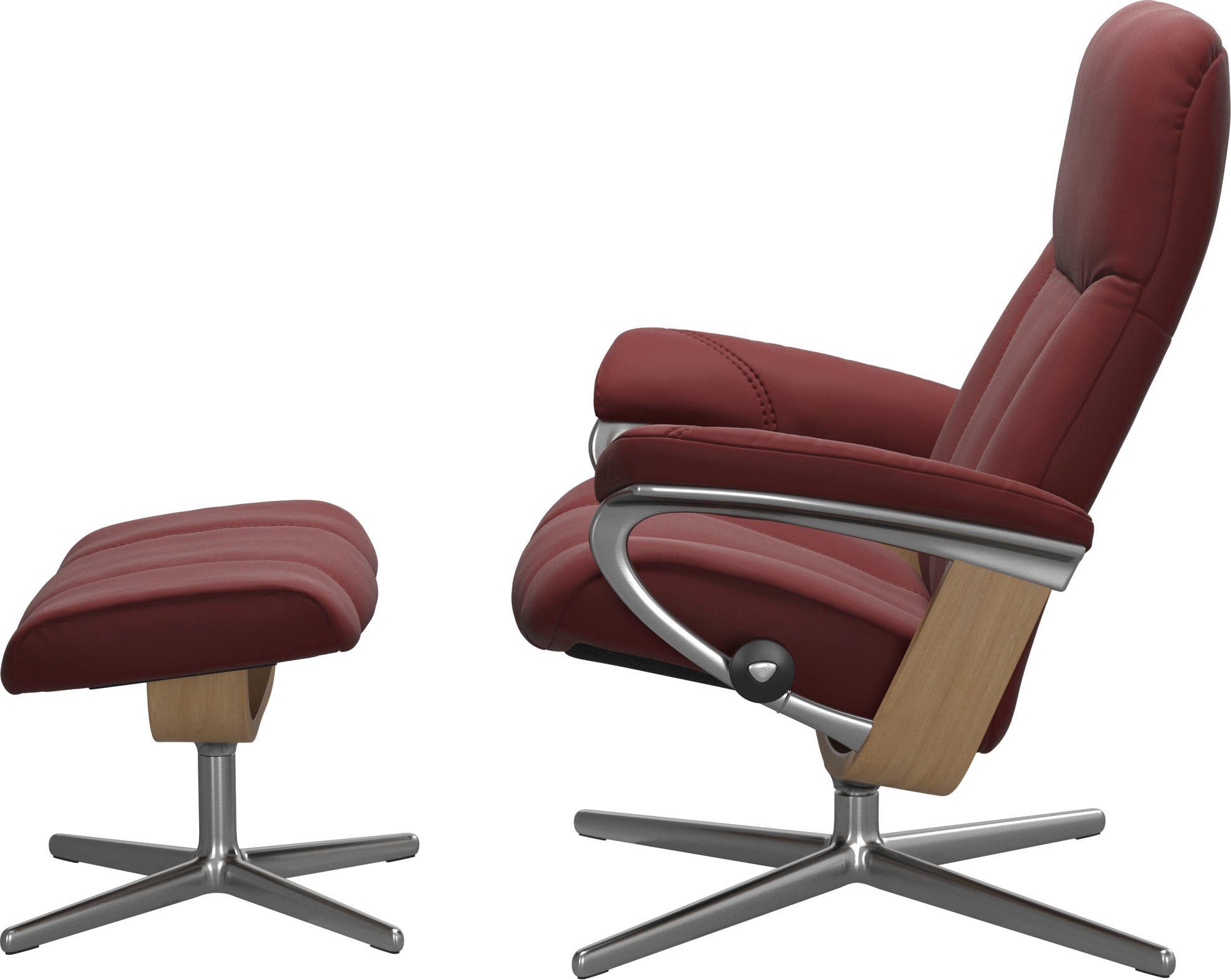 mit S, mit Größe Stressless® (Set, Base, Eiche Hocker), & Holzakzent Relaxsessel Hocker, L, Relaxsessel mit M Cross Consul