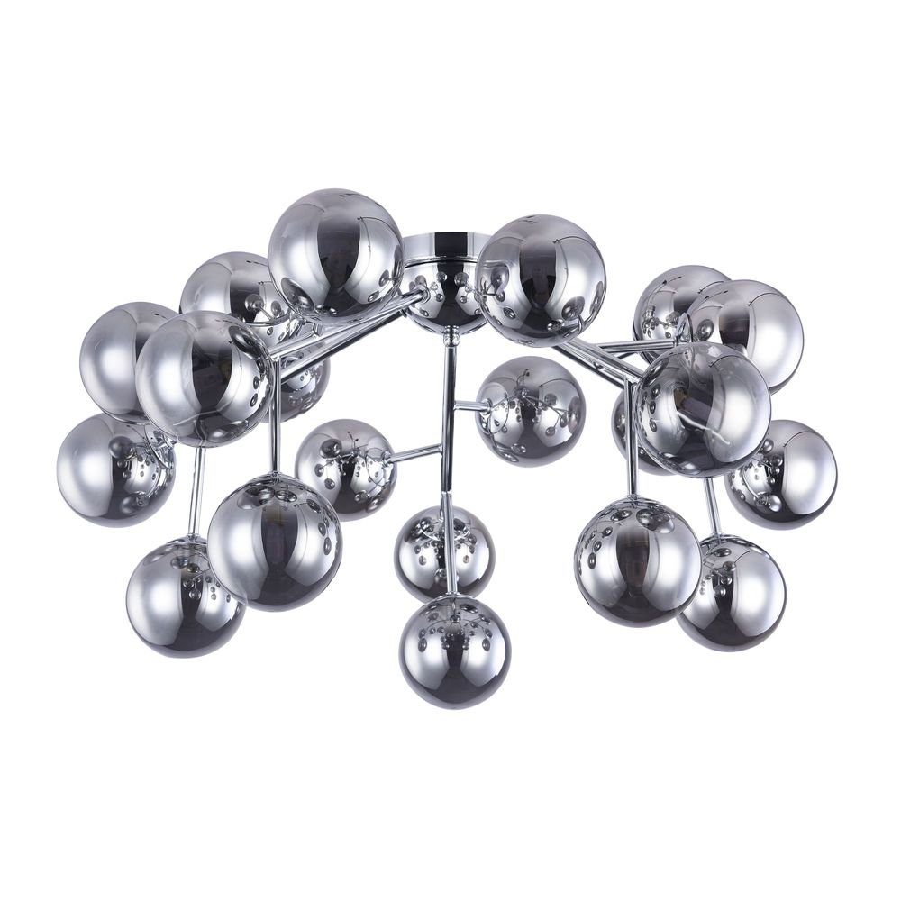 Licht-Trend Deckenleuchte Moderne Deckenlampe Glob 75cm Chrom 20 x Rauchglas Chrom, Rauch