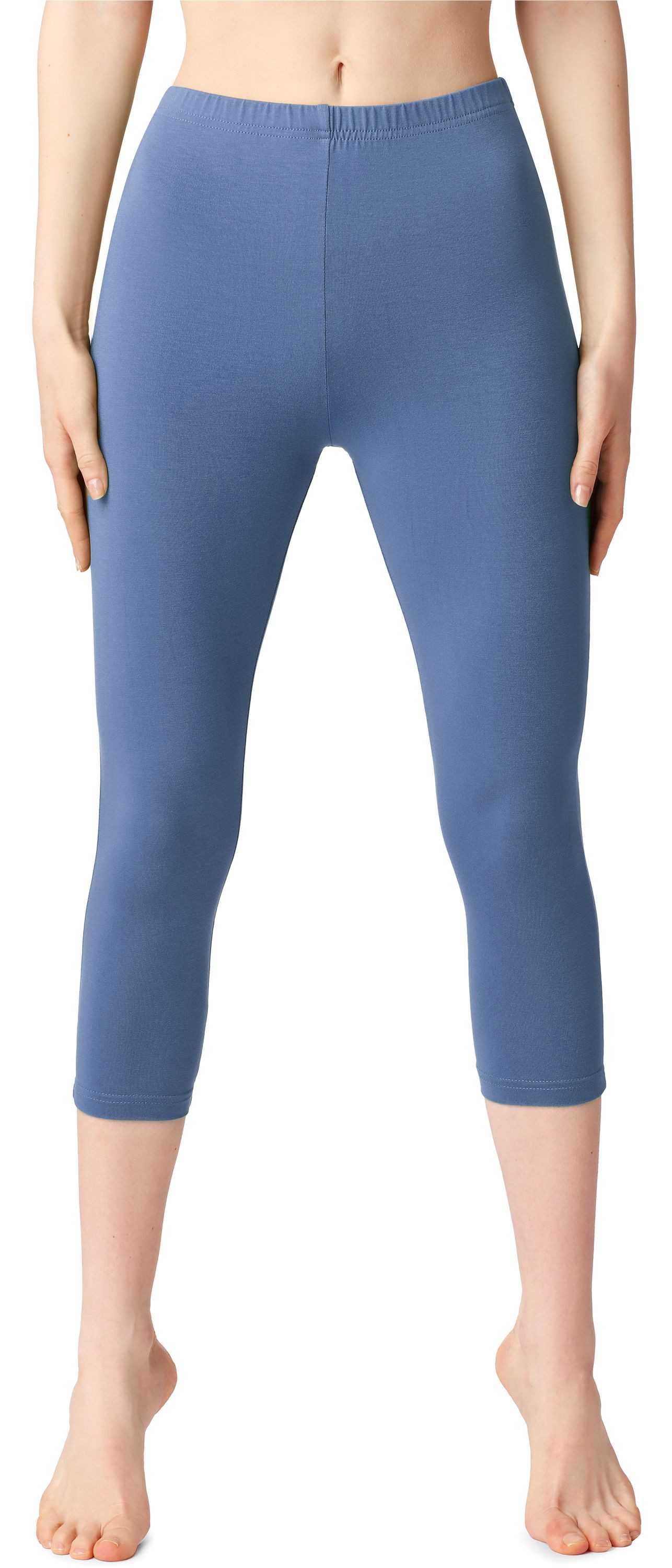 Bellivalini Leggings Damen 3/4 Capri Leggings aus Baumwolle BLV50-199 (1-tlg) elastischer Bund