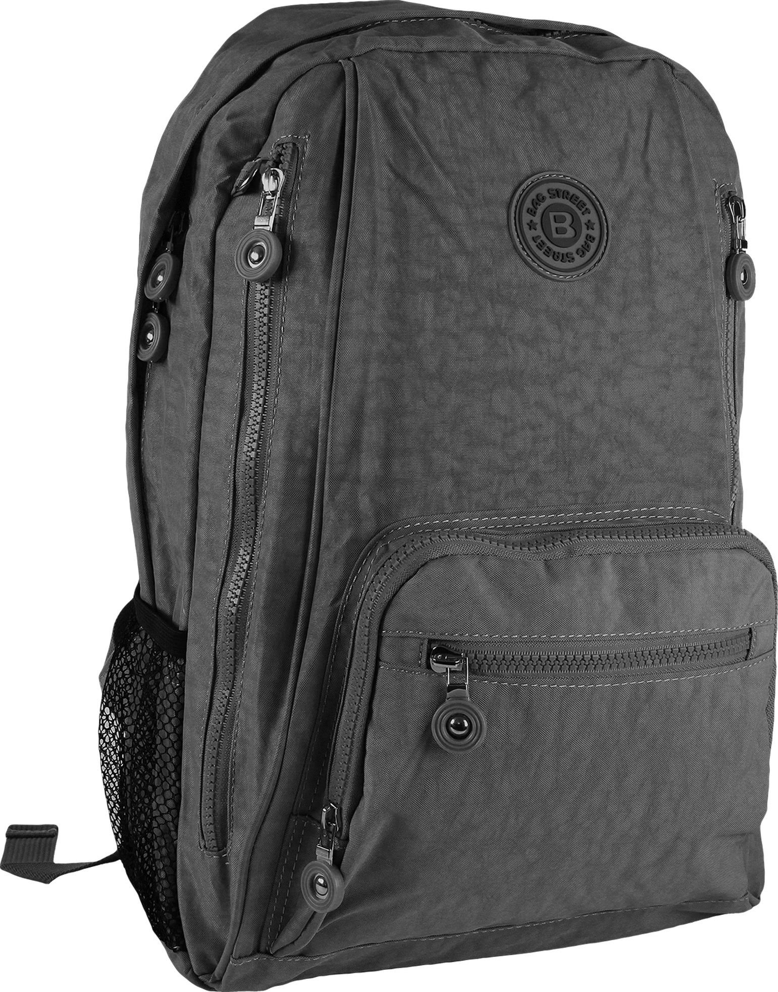 BAG STREET Freizeitrucksack Bag Street Damen Herren Sporttasche (Freizeitrucksack), Freizeitrucksack, Sportrucksack Nylon, grau ca. 25cm x ca. 43cm