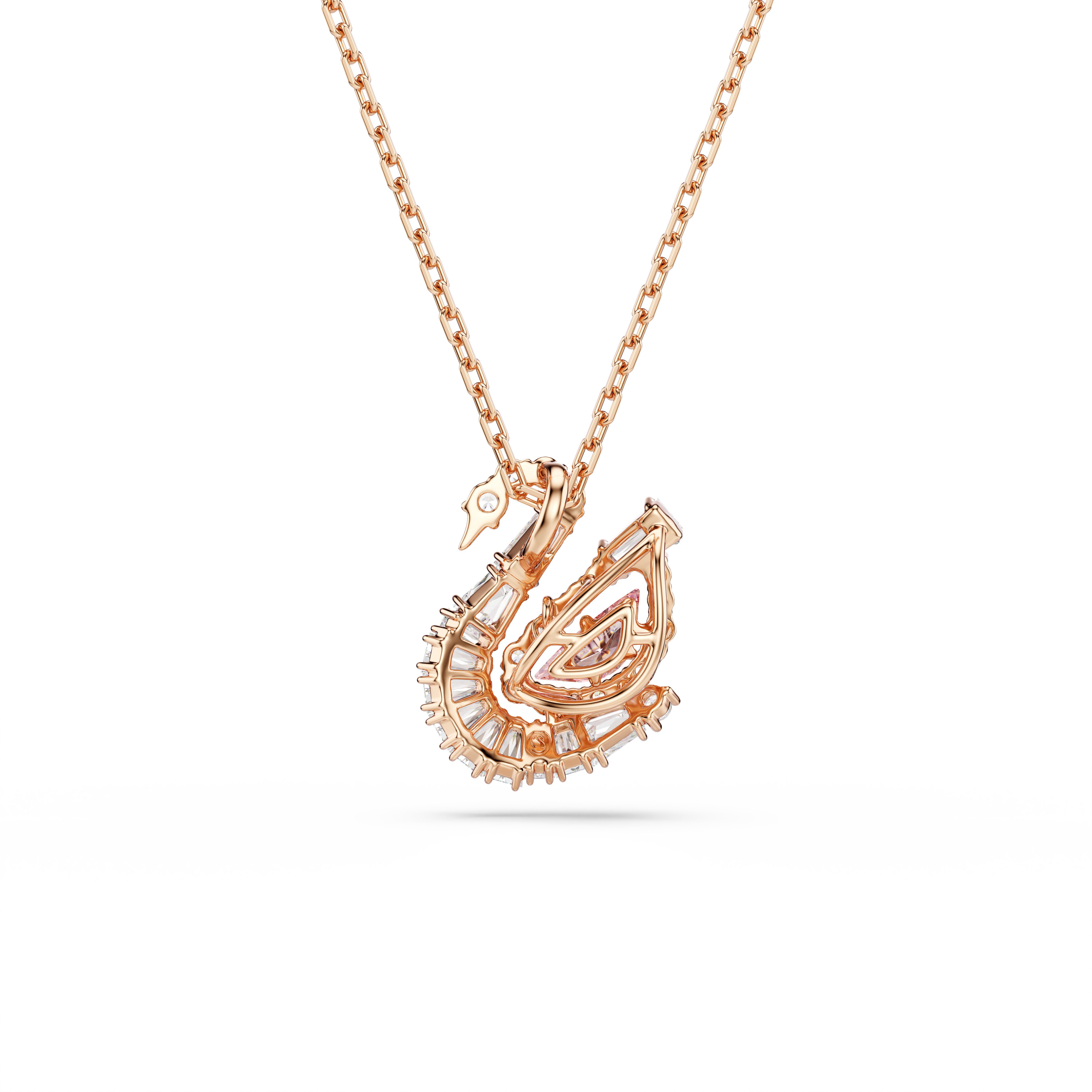 Swarovski Kette mit Anhänger Schmuck Geschenk Schwan Halskette, mit Swarovski® Kristall, Swarovski® Zirkonia (synth)