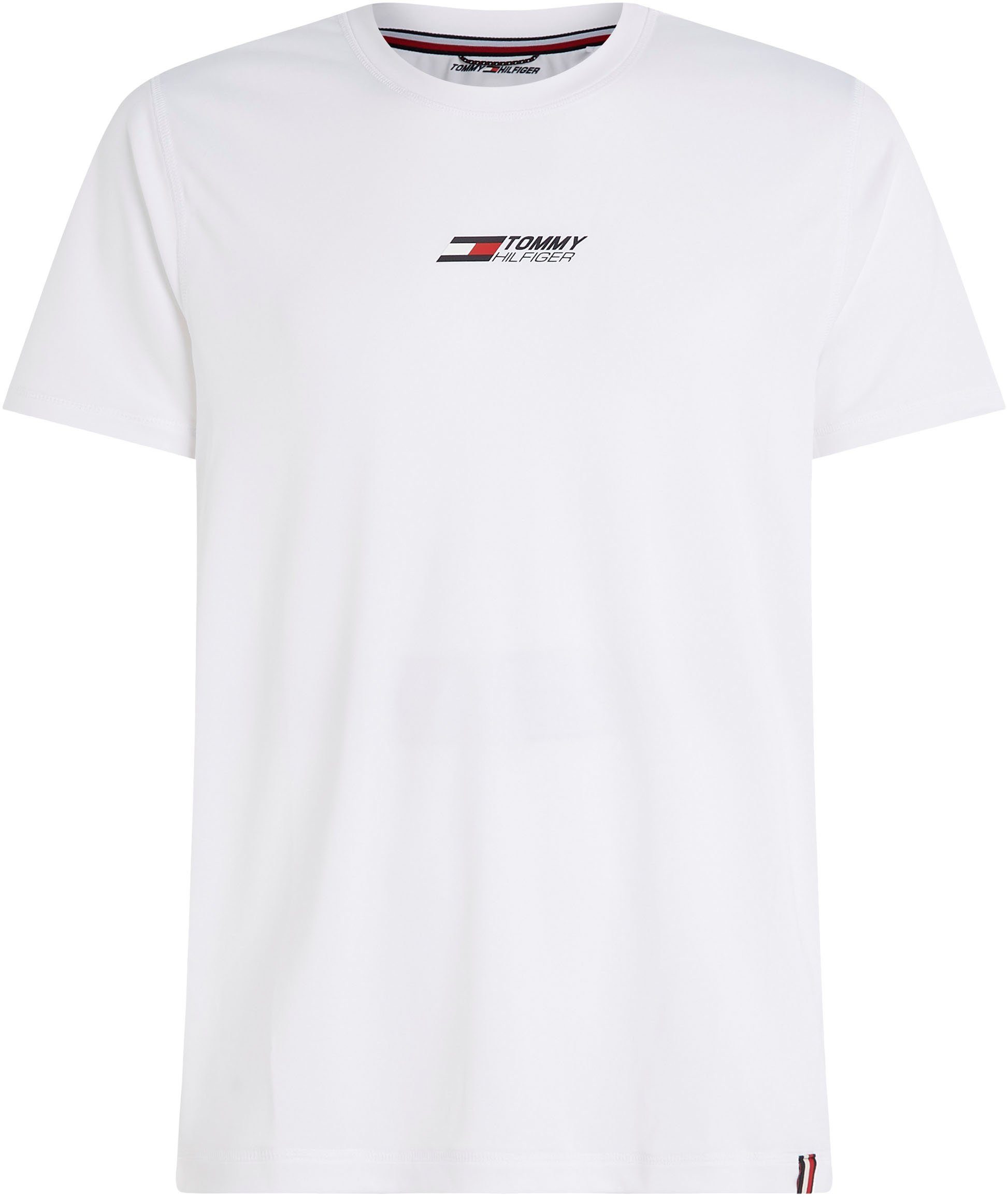 BIG mit Logoaufdruck Hilfiger Trainingsshirt Optic TRAINING White LOGO ESSENTIAL Brust TEE auf der Sport Hilfiger Tommy Tommy