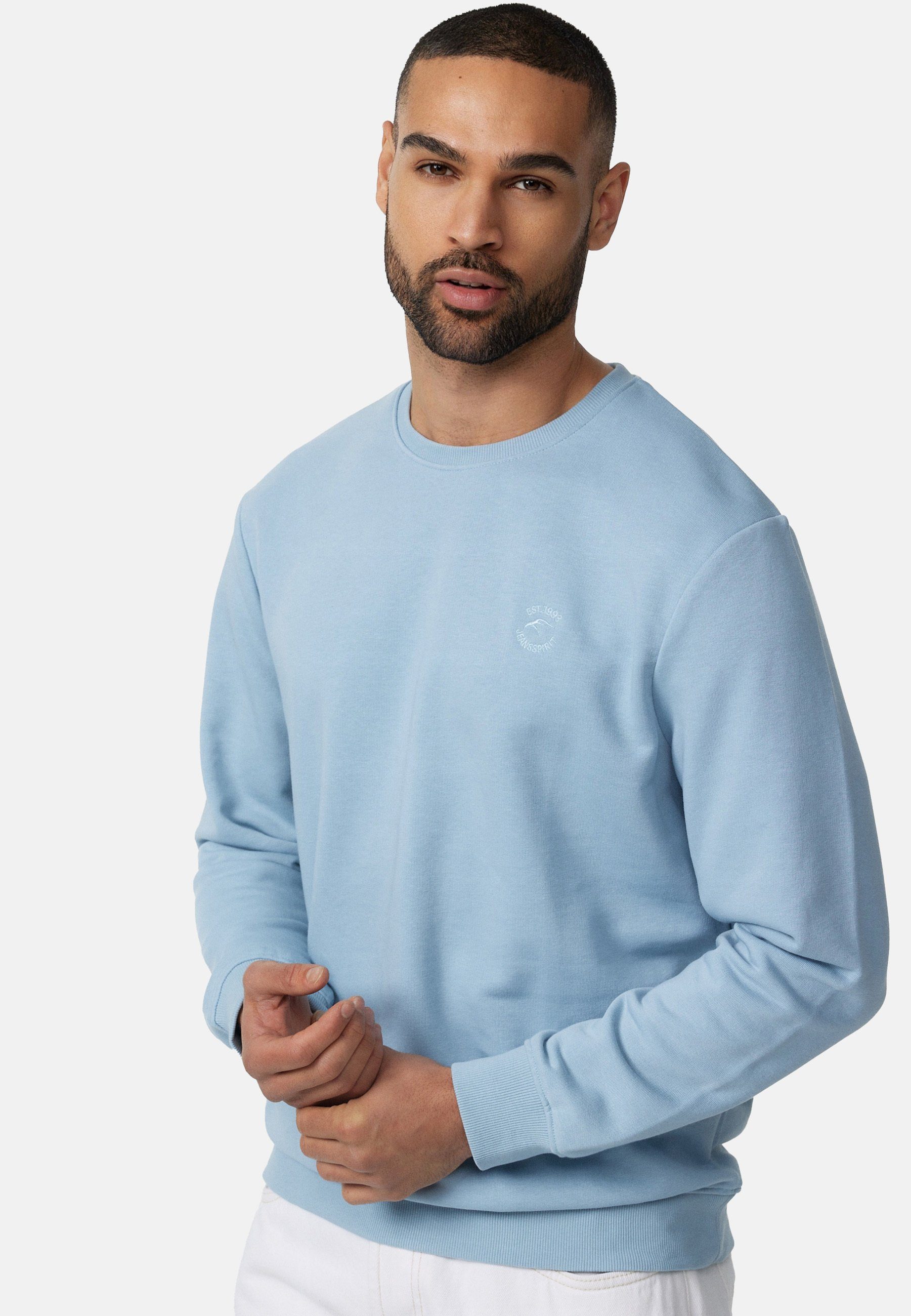 Indicode Sweater Holt Blue Wave | Sweatshirts