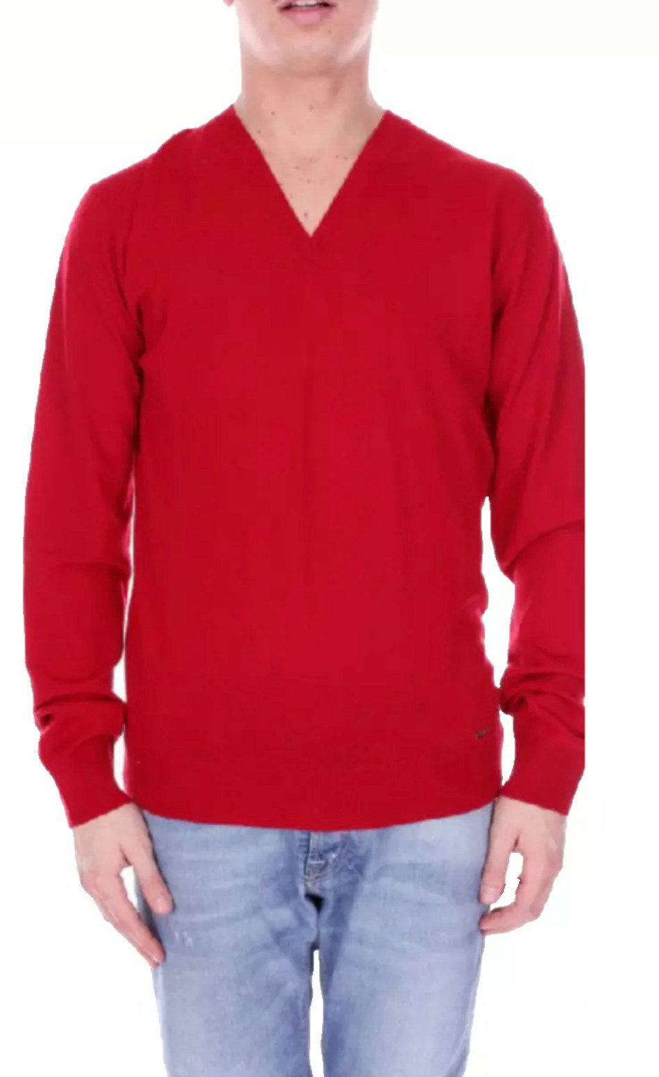 Dsquared2 Strickpullover V-Ausschnitt Pullover Sweater Pulli Lange Ärmel und gerippte Bündche