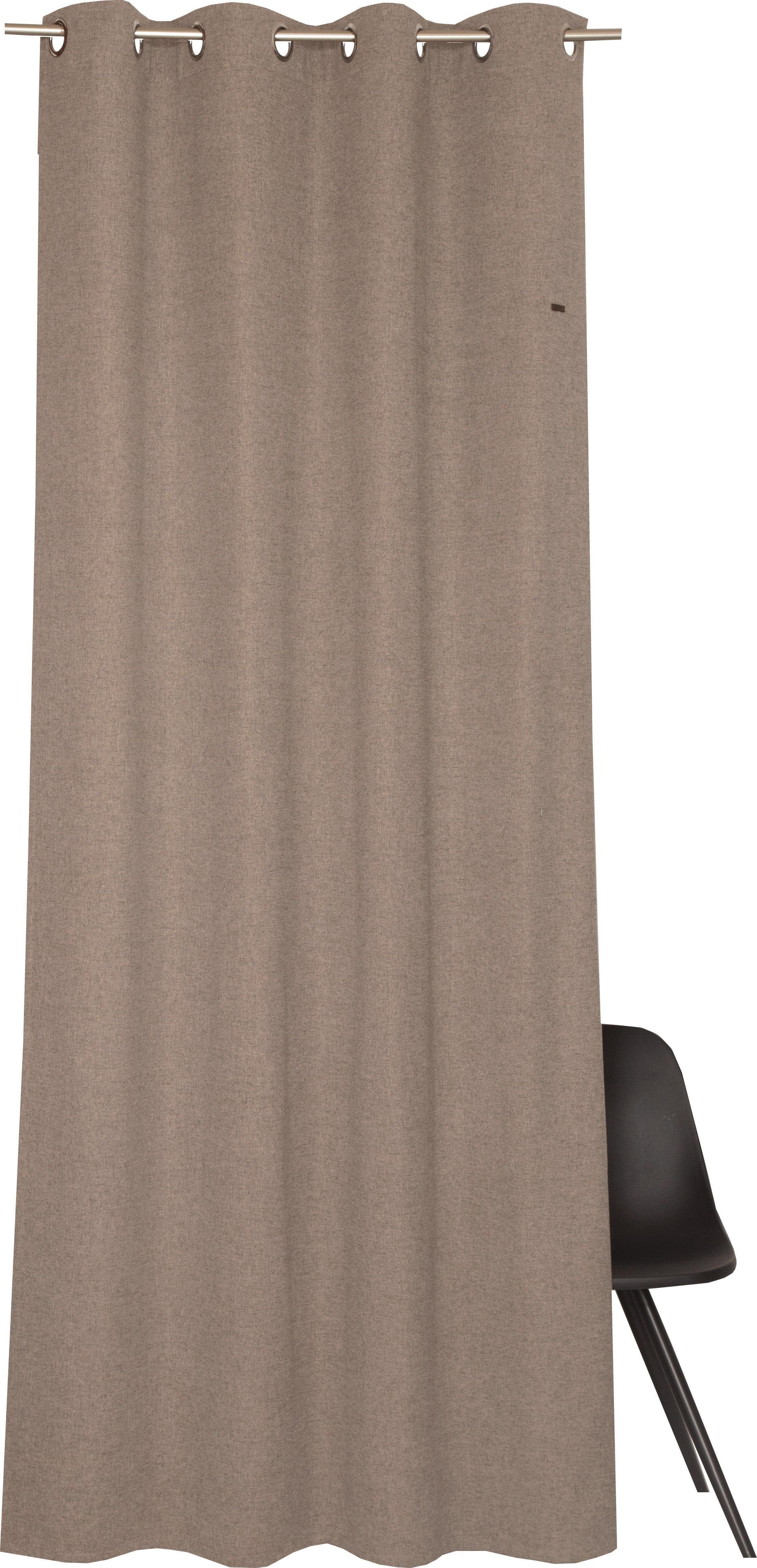 Esprit Vorhang Harp (1 St), Ösen, blickdicht, Microfaser, HxB: 250x140, Blickdicht, mit Lederlabel, (BxH) 140 x 250 cm