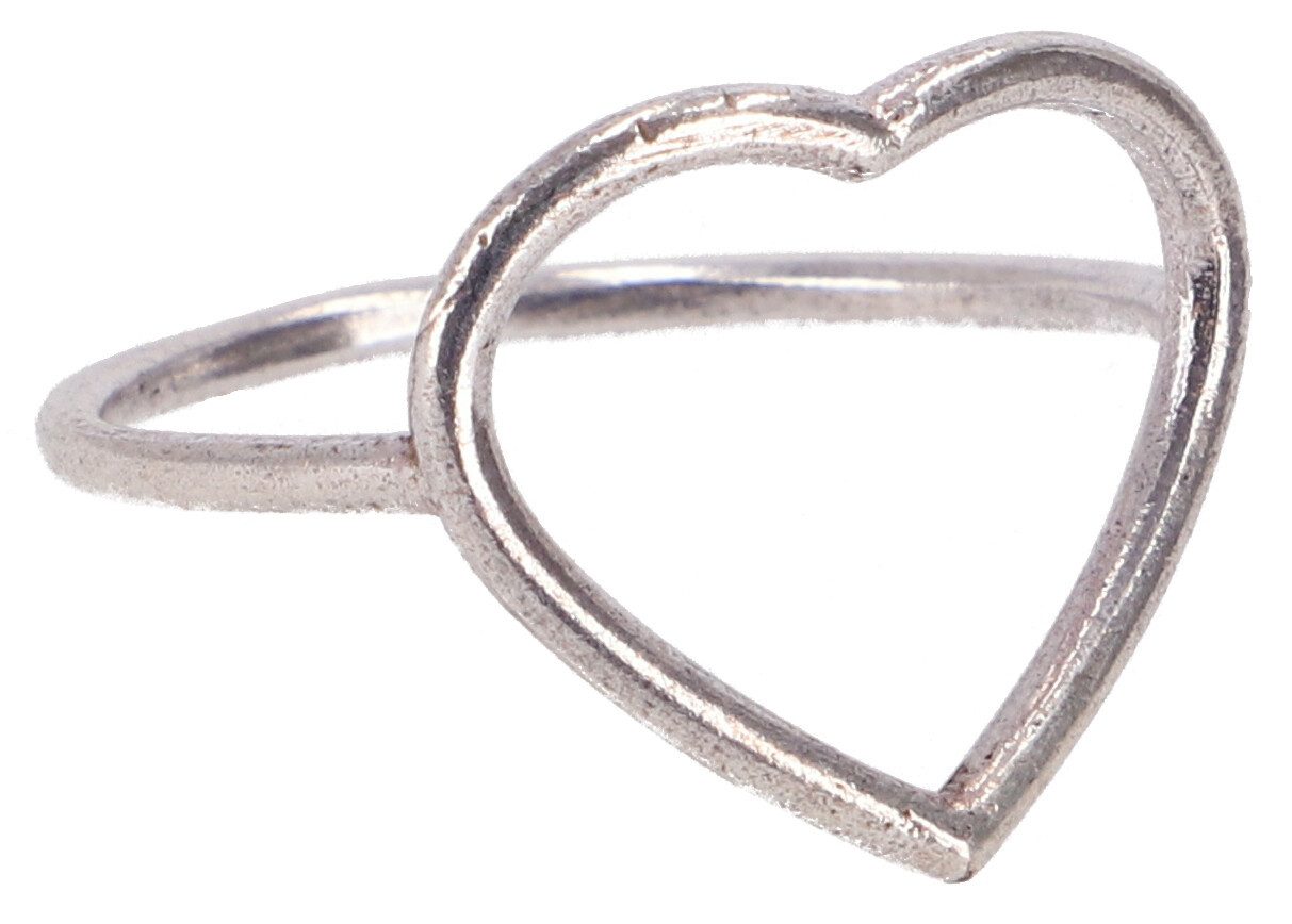 Guru-Shop Fingerring Zarter Messing Modeschmuck Ring Herzi -..