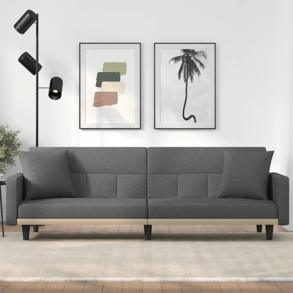 vidaXL Sofa Schlafsofa mit Kissen Dunkelgrau Stoff Schlafcouch Schlaffunkti günstig online kaufen