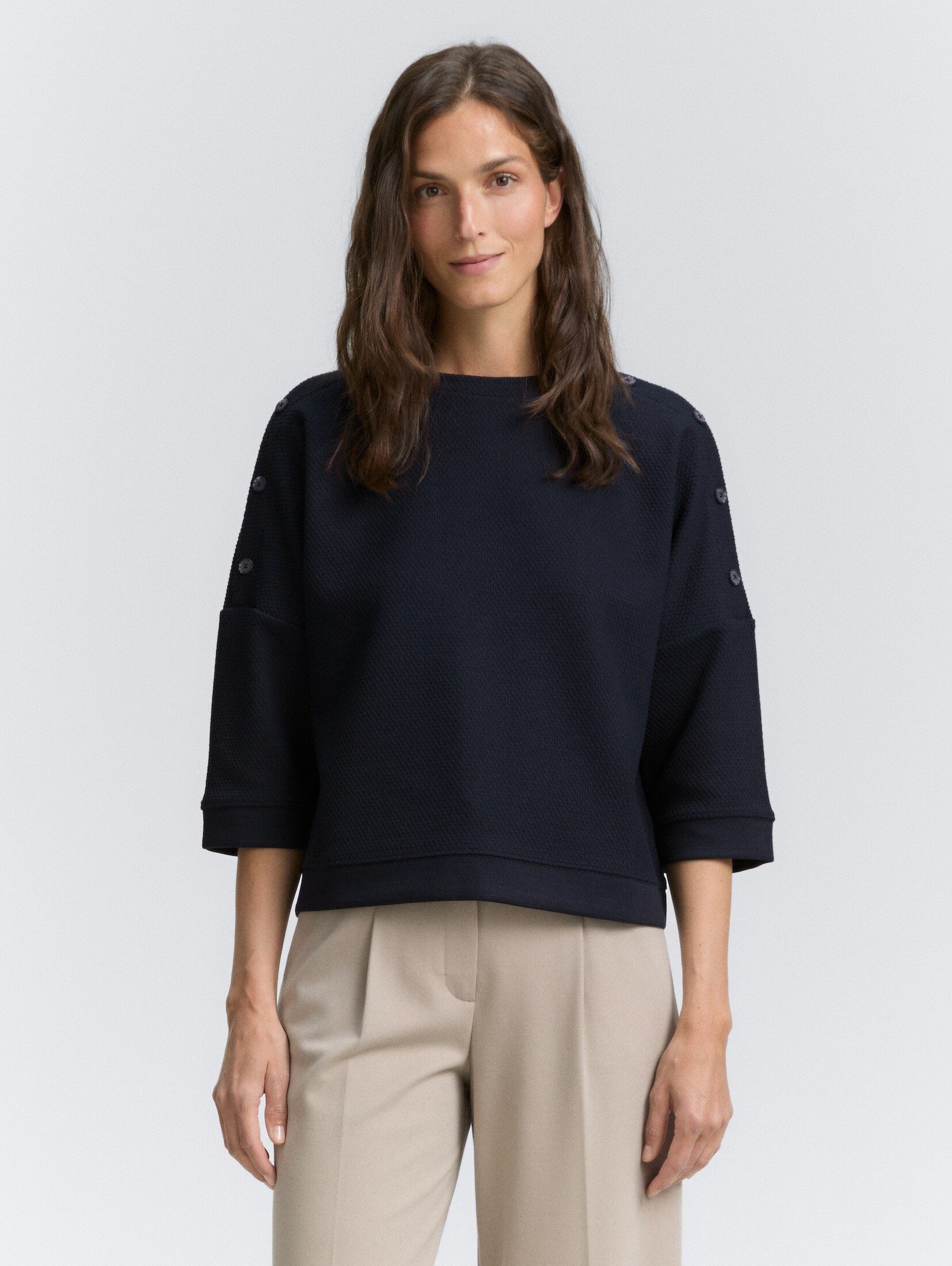 TOM TAILOR Sweatshirt Sweatshirt mit Knopf-Details günstig online kaufen