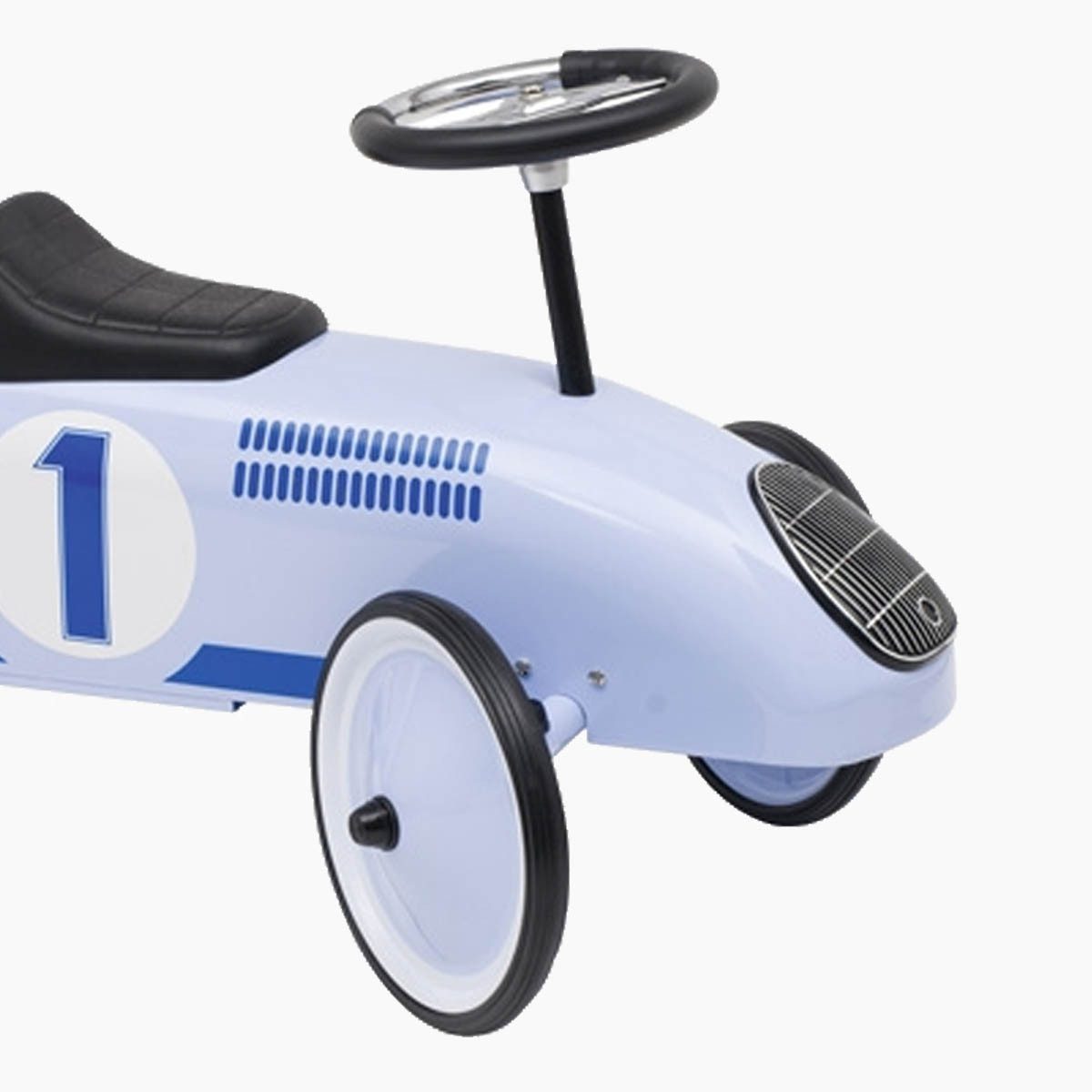 goki Rutscherauto Rutscherfahrzeug blau, (packung, 1-tlg., unmontiert), Durch die Gummireifen sehr geräuscharm.