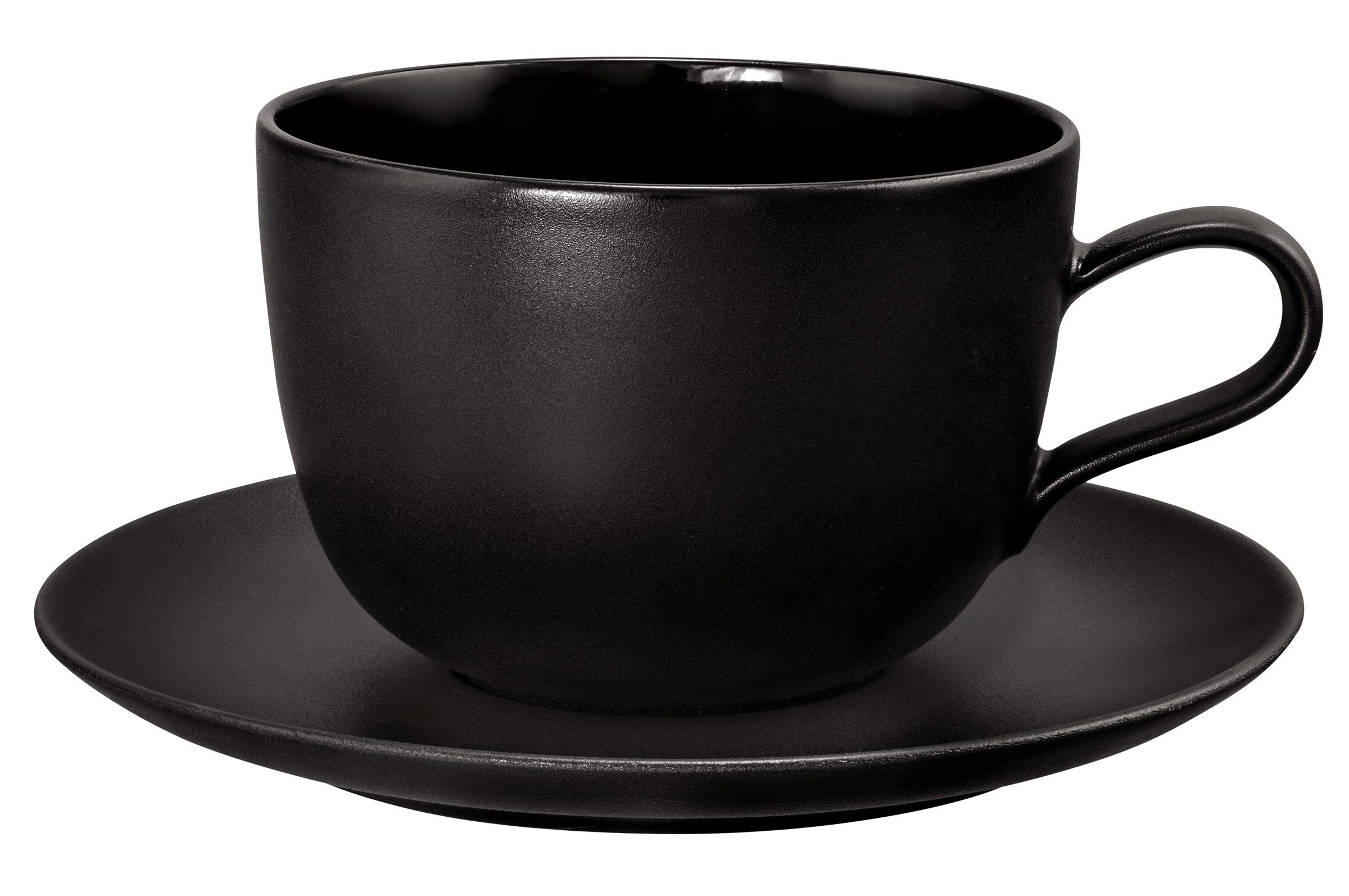 Seltmann Weiden Tasse Liberty - Velvet Black, 1-tlg., Porzellan, Milchkaffeeobertasse 0,38 l