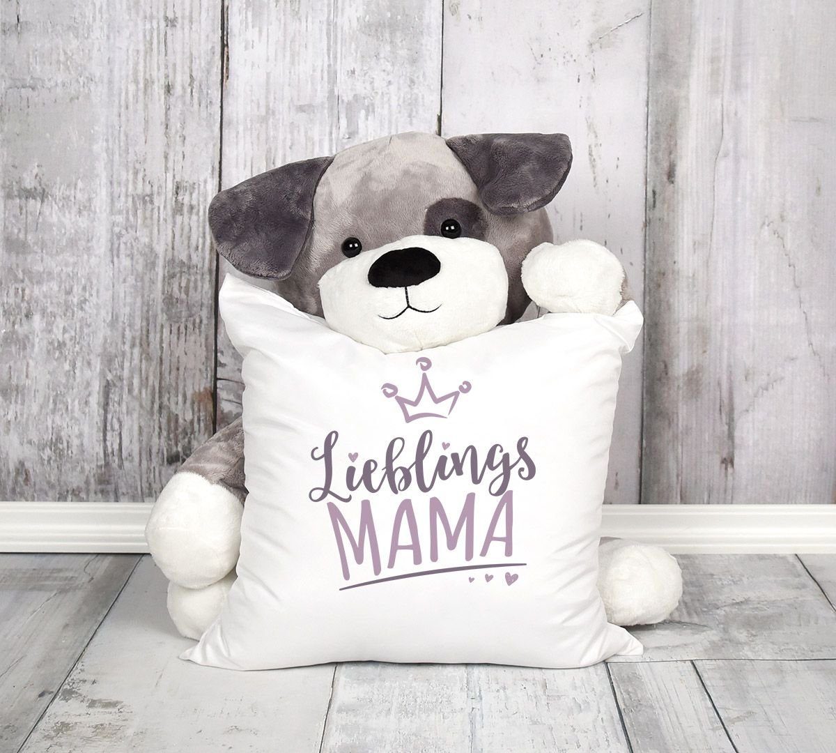 Lieblingsperson Moonworks® Mama Kissenbezug mit Krone Kissenhülle Lieblings Geschenk Freundin/Schwester/Mama/Mensch weiß MoonWorks Dekokissen