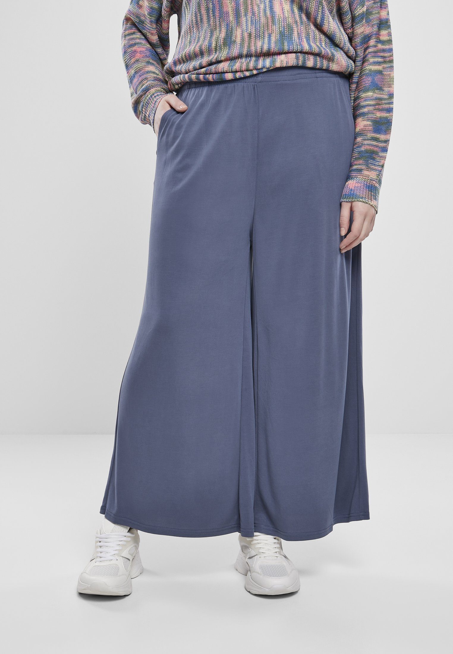 URBAN CLASSICS Bequeme Jeans Damen Ladies Modal Culotte (1-tlg) vintageblue