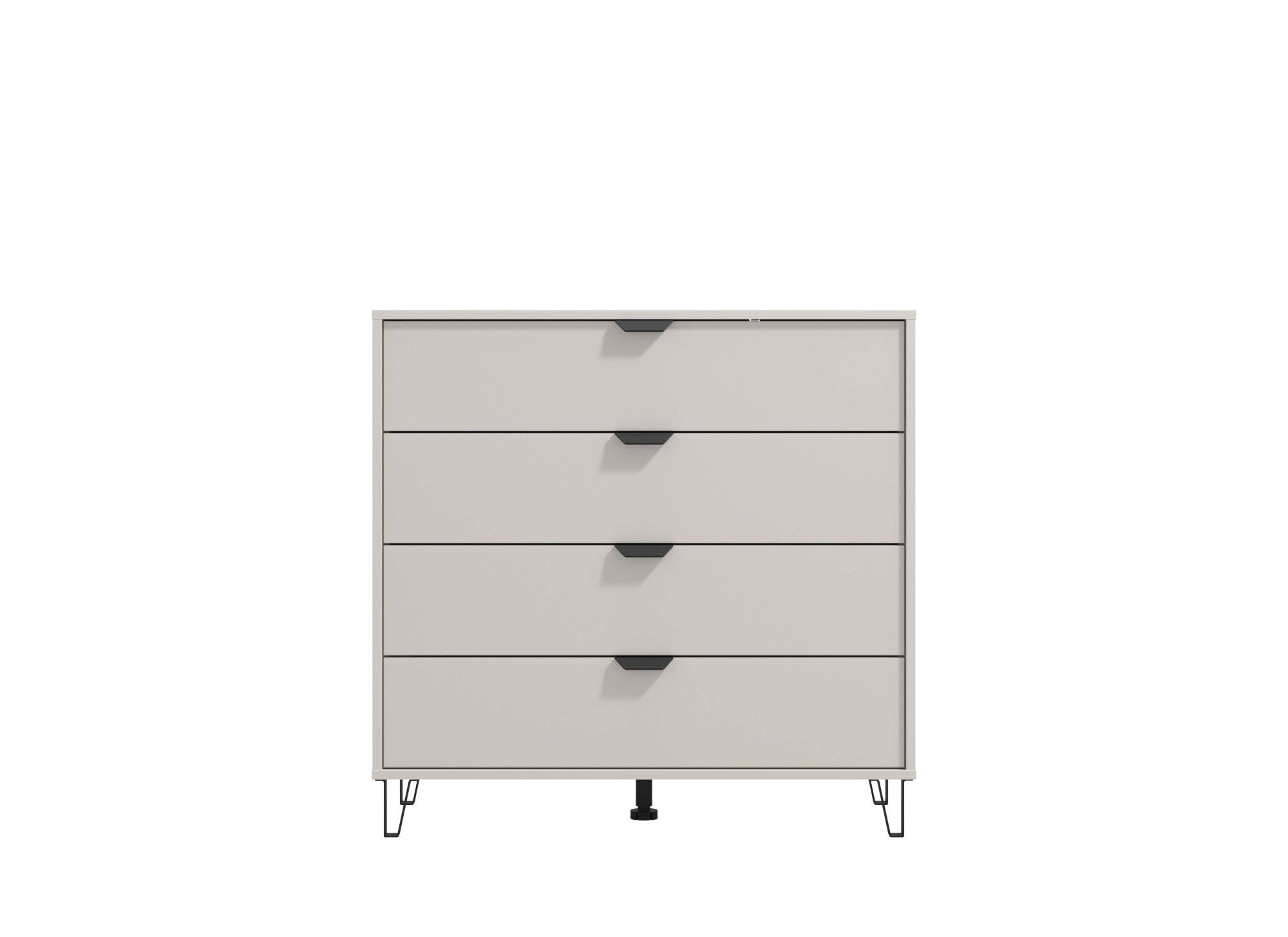 Home affaire Sideboard Lucca Schubkastenkommde, Farbe: Cashmere, 93x40x90,5cm, 4 Schubladen mit Glasfront, FSC®-zertifizierter Holzwerkstoff