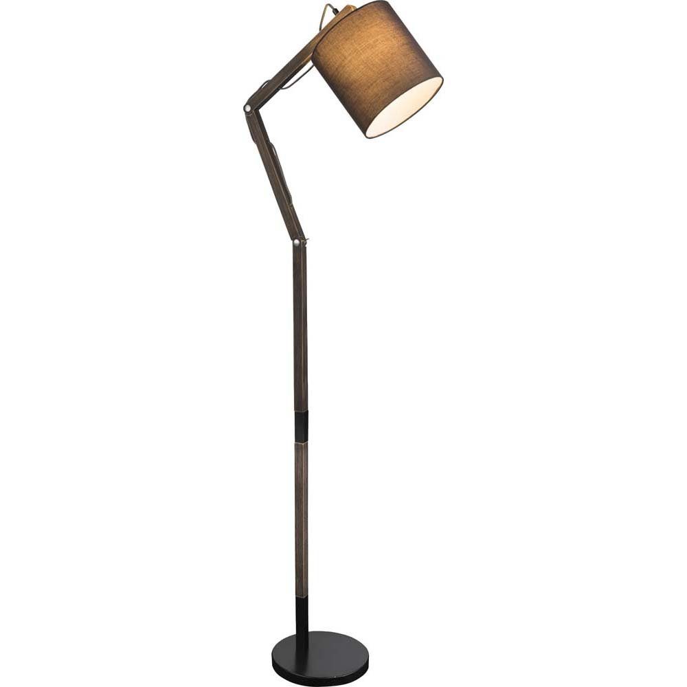 Leuchtmittel Holz Lampe LED Steh Arbeits Textil Wohn etc-shop Zimmer Stehlampe, Stand inklusive, Gelenk Warmweiß,