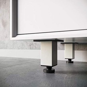 sossai® Möbelfuß Höhenverstellbare Aluminium Möbelfüße in Edelstahl Optik, (4-St)