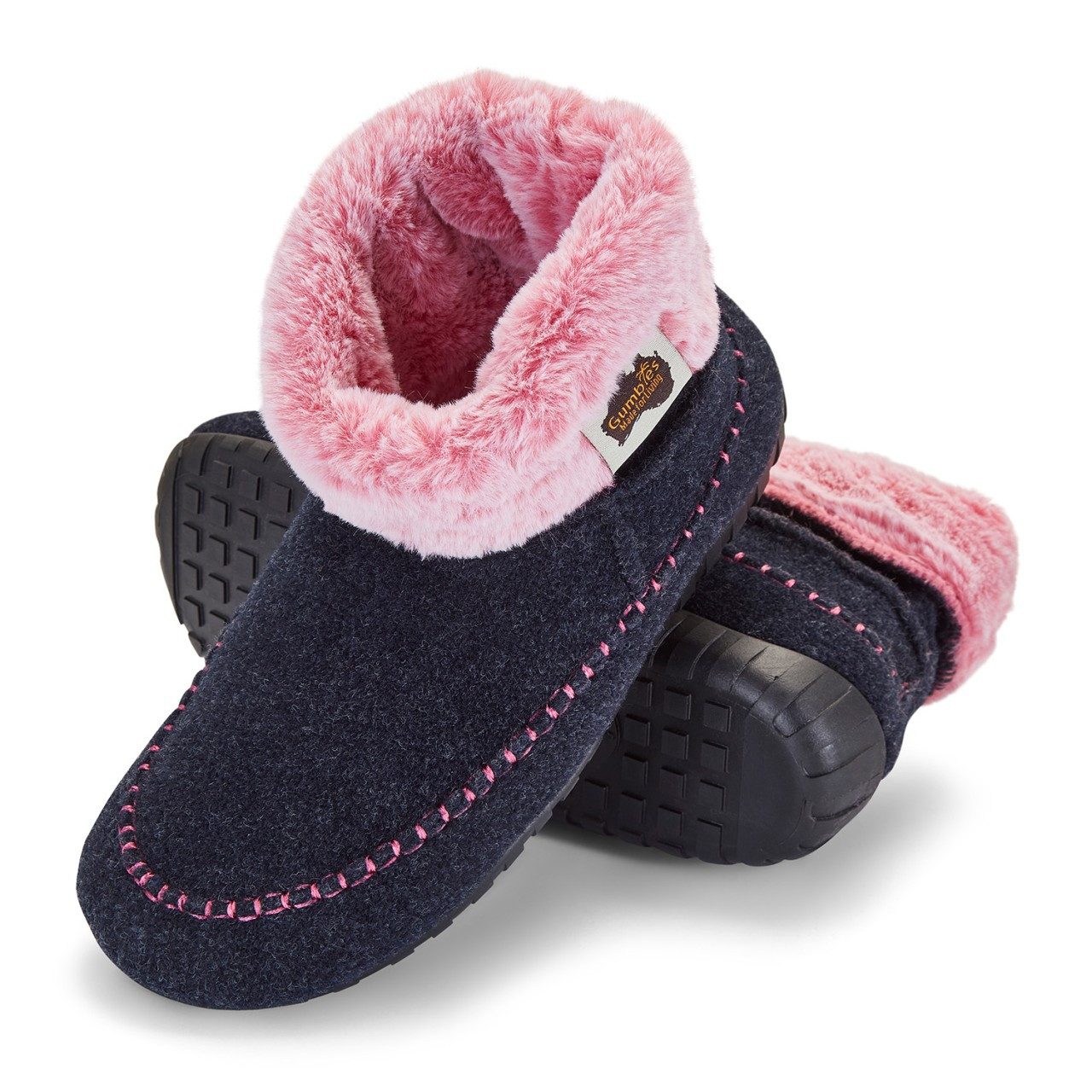 Gumbies Ossa High navyblau/pink Damen Hausschuh