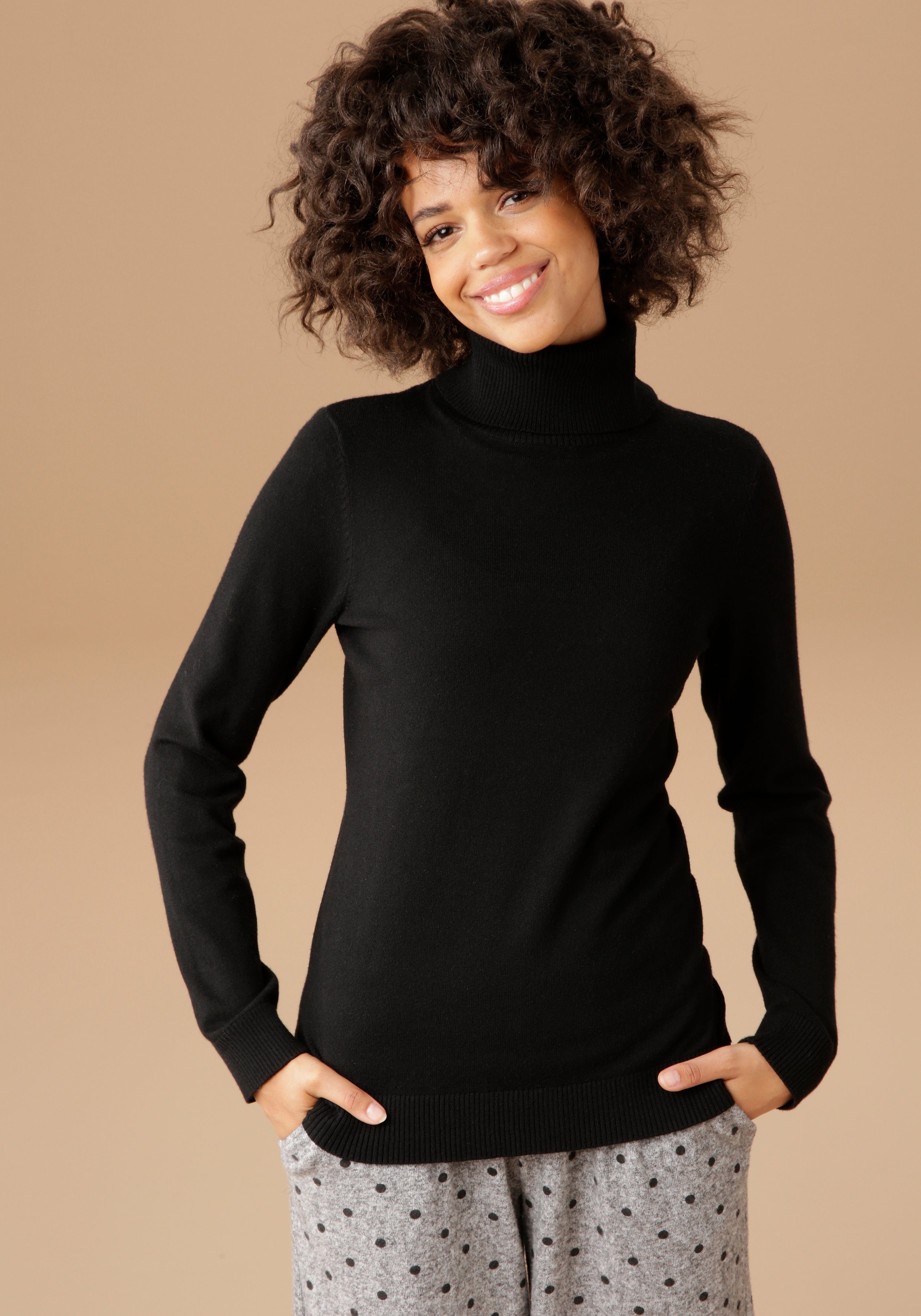 Schwarze Rollkragenpullover für Damen online kaufen | OTTO
