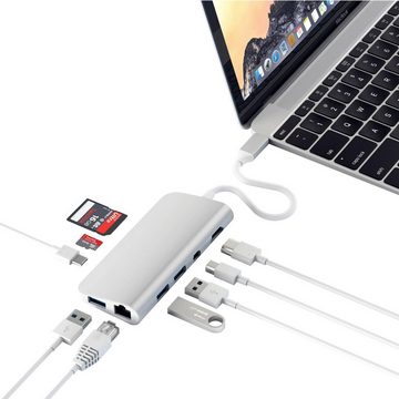 Satechi Type-C Multimedia USB-Adapter HDMI, RJ-45 (Ethernet), USB 3.0 Typ A zu USB Typ C