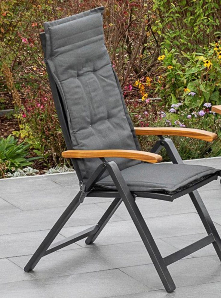 MERXX Hochlehnerauflage Tilos Kissen, (1 St), Polyester, für Sessel, grau