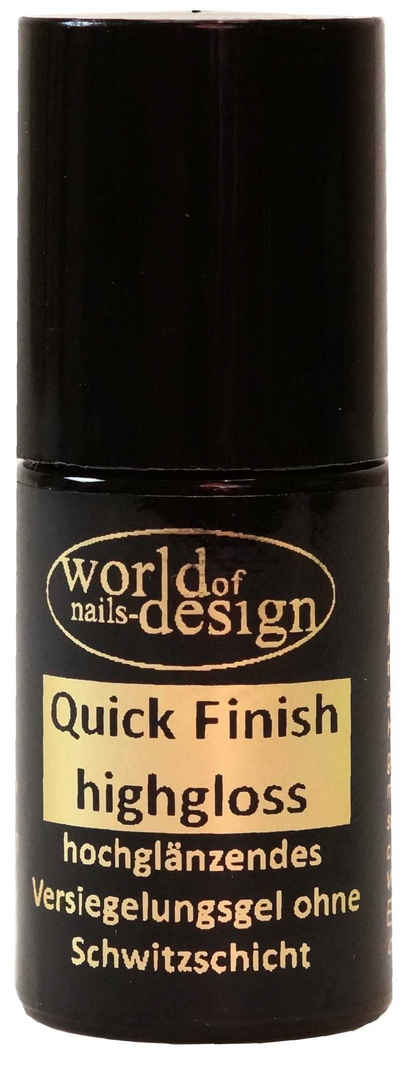 World of Nails-Design UV-Nagellack LED/UV Quick Finish Versiegelungsgel ohne Schwitzschicht Pinselflasche, ohne Schwitzschicht