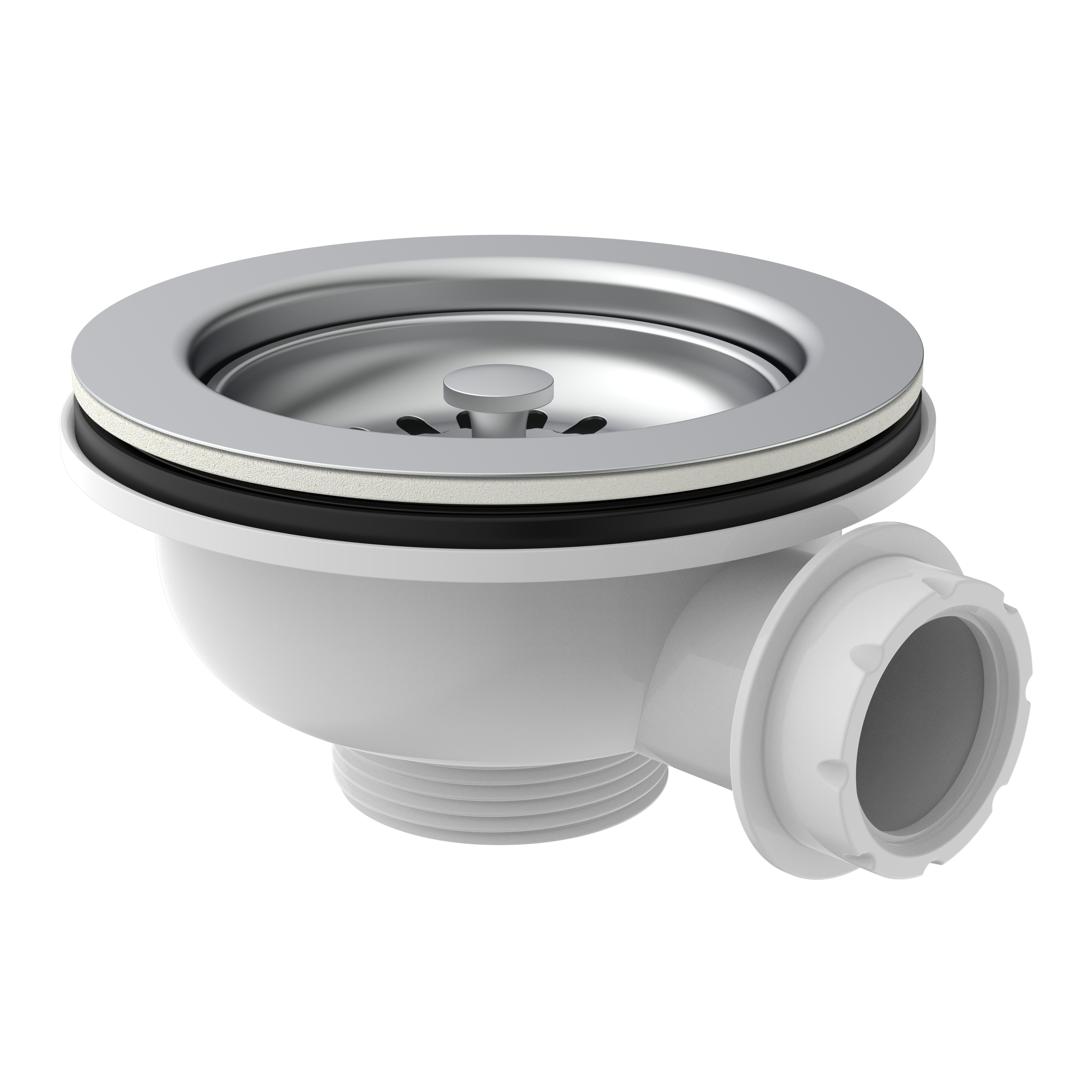 Kirchhoff Ablaufventil ECO-SAVE, Korbventil, 1 1/2"AG, Edelstahl, Sieb, Ø 114 mm