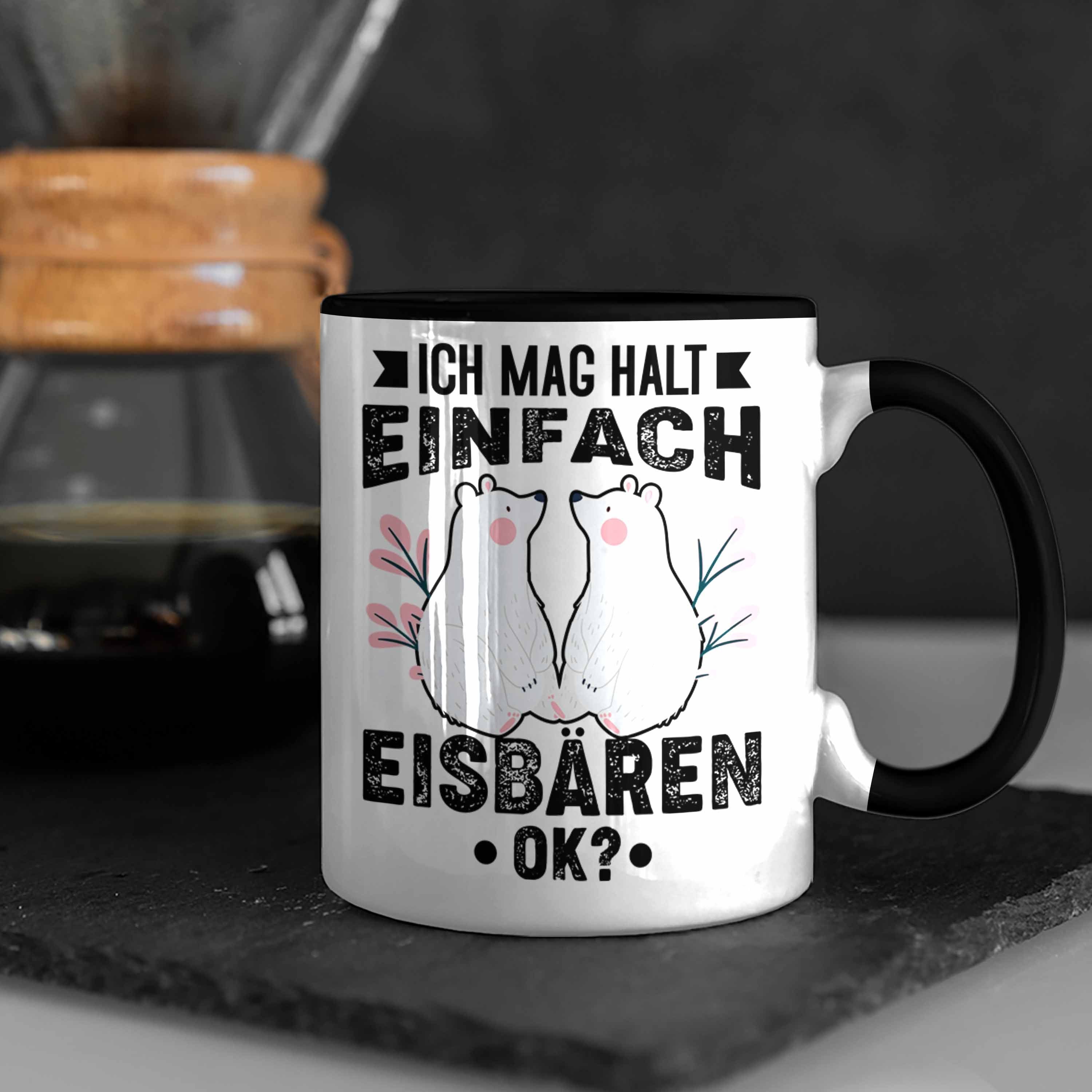 Trendation Tasse Trendation - Ich Tasse Mag Eisbären Geschenk Schwarz Mädchen Eisbären-Fans Halt