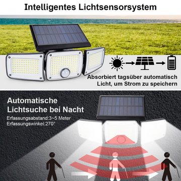 DOPWii LED Außen-Wandleuchte Solarlampen Außen mit Bewegungsmelder,2400 mAh Solarleuchten für Außen, LED fest integriert