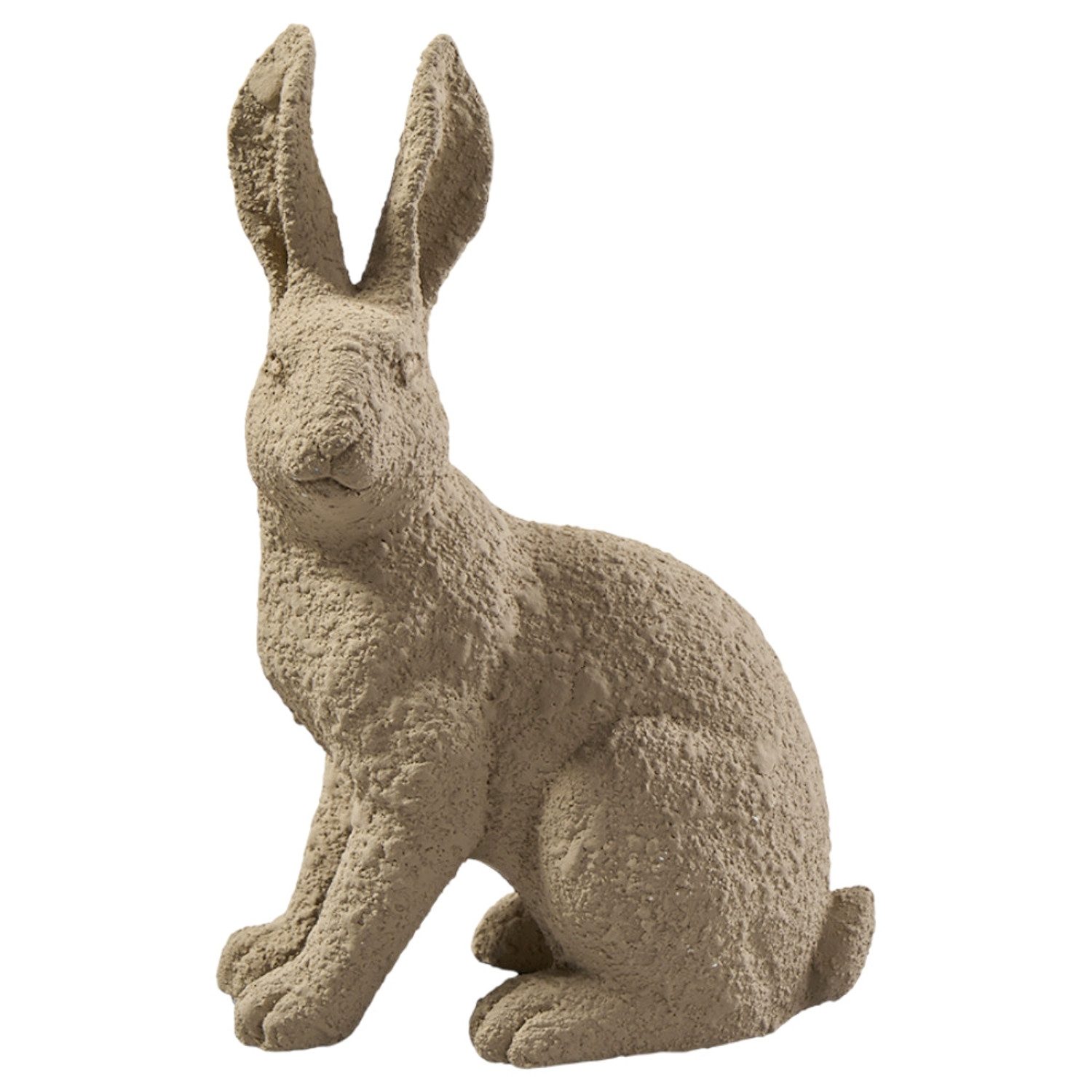 Macosa Home Osterhase Taupe Polyresin 28 cm Dekohase Hase Skulptur (Dekohase Dekofigur Ostern Dekoration Tischdeko), Osterdeko Osterdekoration Figur
