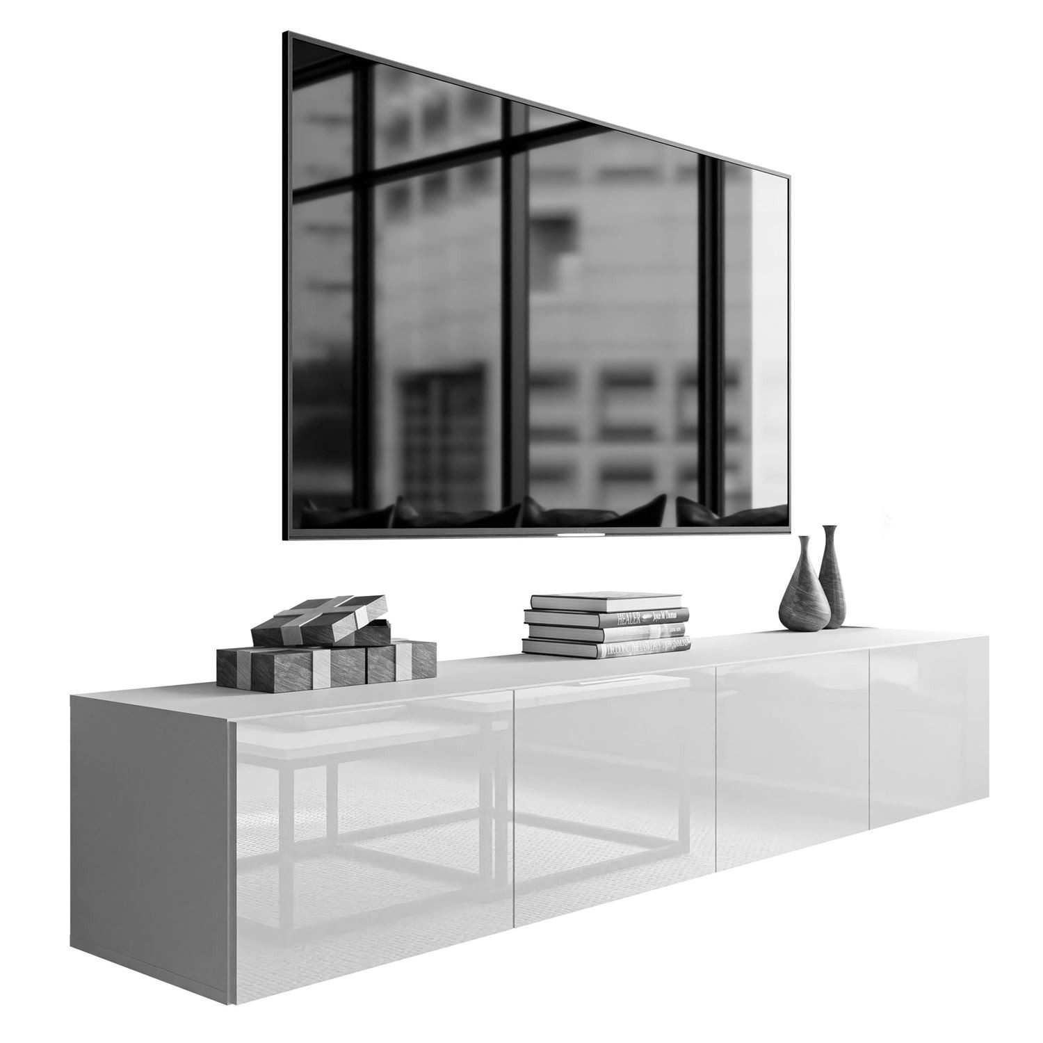 yourhouse24 Lowboard TV-Schrank Noisy 200 Hängeschrank Fernsehschrank LED PUSH-TO-OPEN