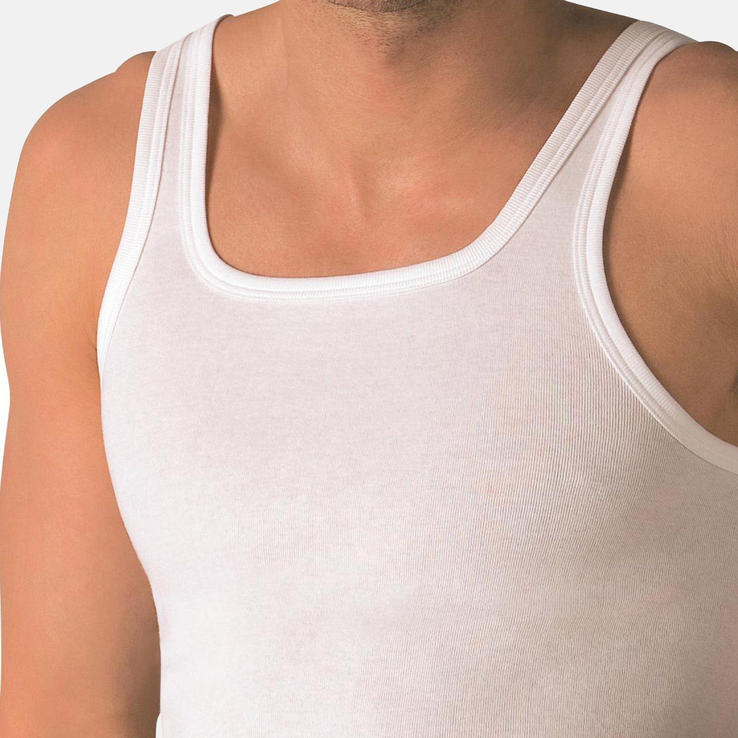 Schöller Unterhemd FEINRIPP (Mehrpack) mit Rundhals-Ausschnitt, 6er Pack