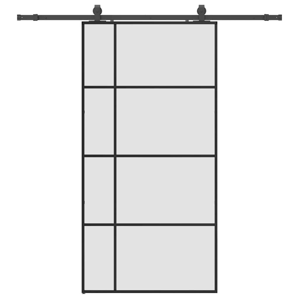 vidaXL Zimmertür 1025 x 205 cm 200 cm sliding rail Schiebetür mit Beschlag Schwarz 102