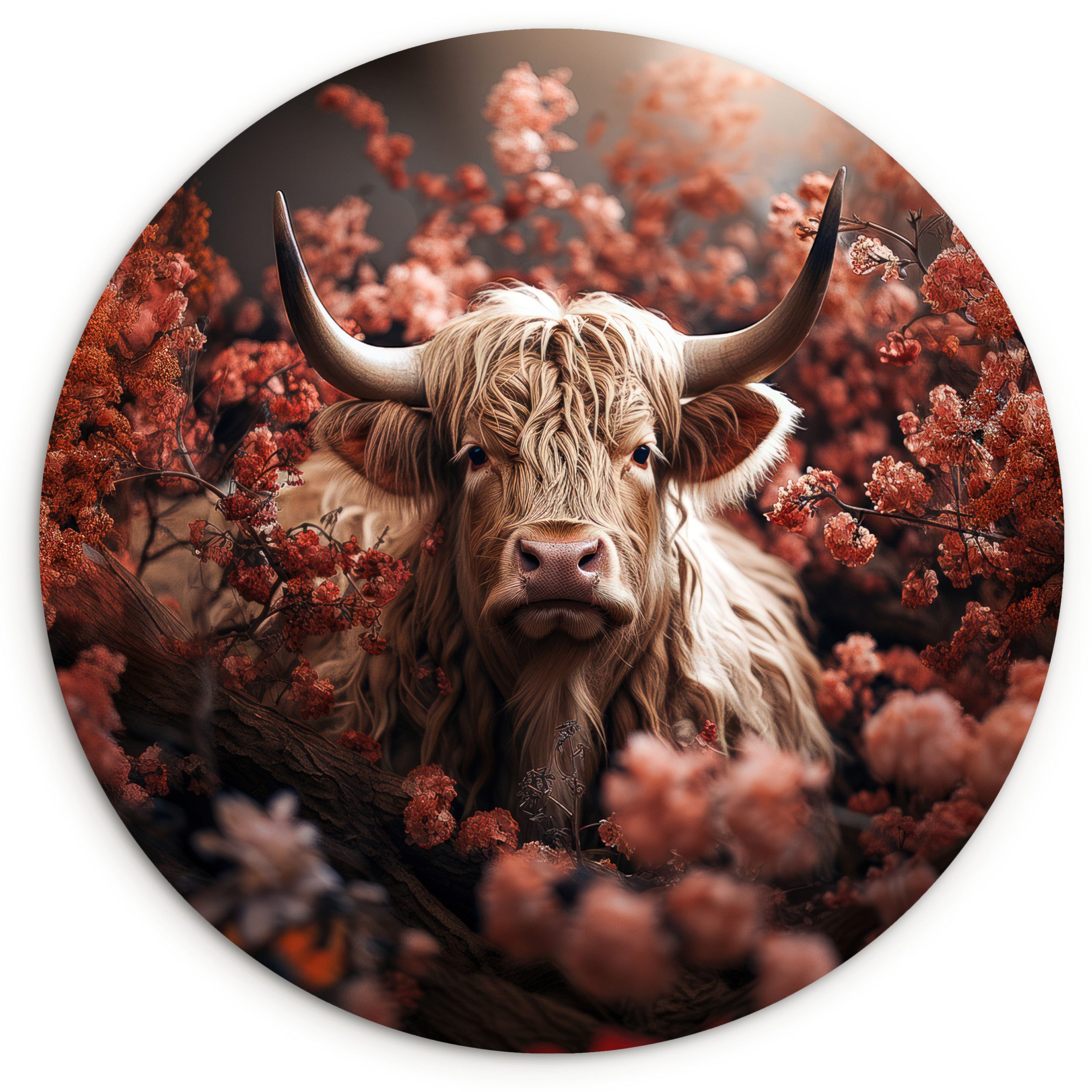 MuchoWow Gemälde Schottische Highlander - Tier - Natur - Blumen - Botanisch günstig online kaufen