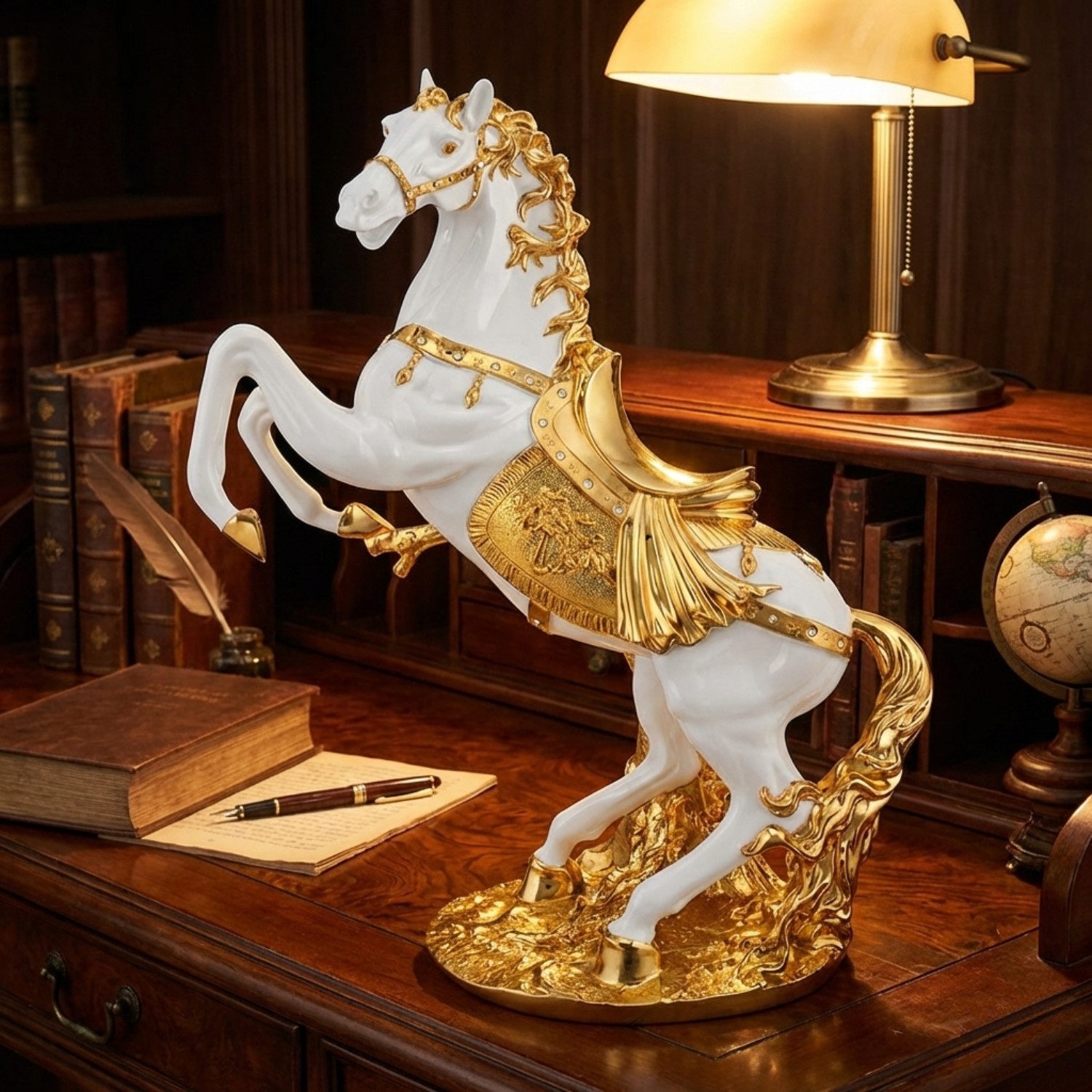alesvelt Dekofigur Moderne Pferd Figur aus Keramik 70 cm