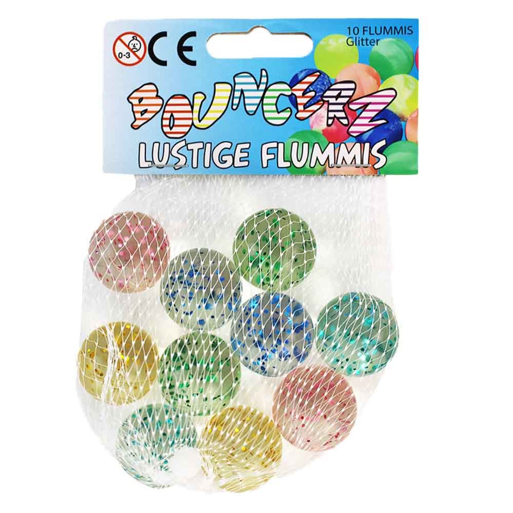 Kögler Flummi Flummi Netz mit 10 Glitzerflummis - ca. 2,5 cm (10-St)