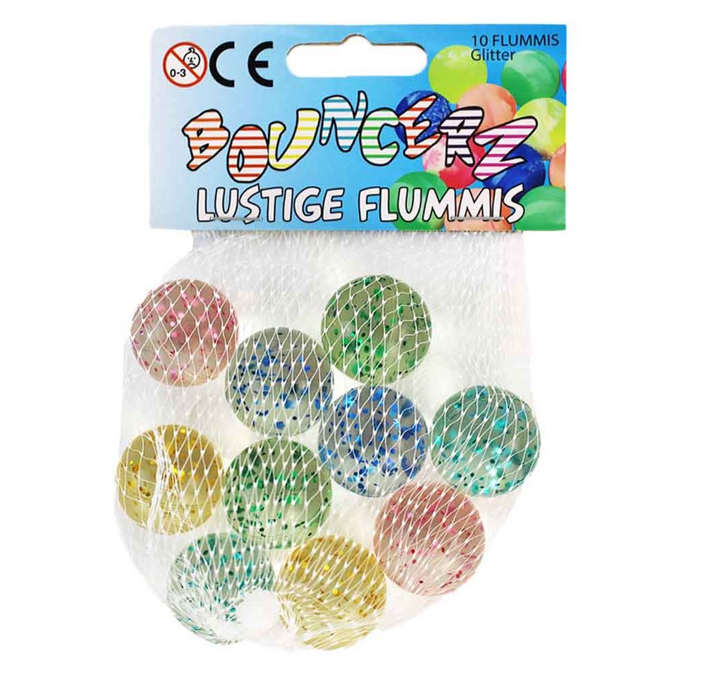 Kögler Flummi Flummi Netz mit 10 Glitzerflummis - ca. 2,5 cm (10-St)