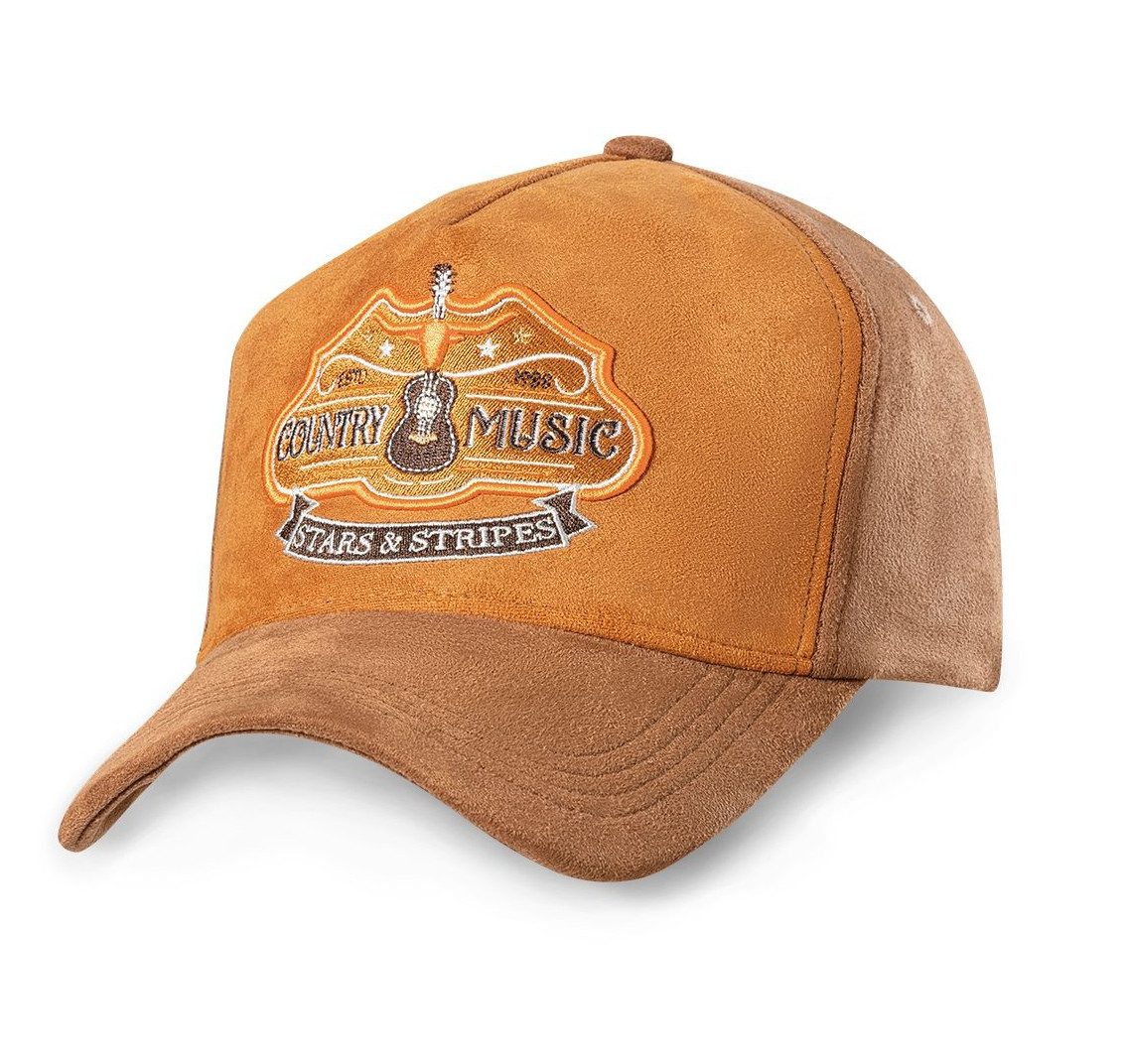 Stars & Stripes Baseball Cap Country Music Western-Basecap in Wildlederoptik, mit 3D-Stickerei
