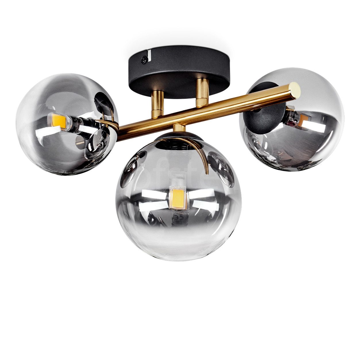 hofstein Deckenleuchte Deckenlampe aus Metall/Glas in günstig online kaufen