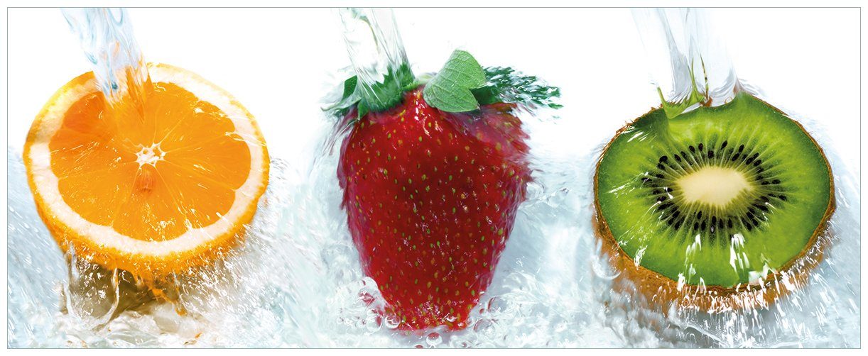 Wallario Wandfolie, Frische Früchte übergossen mit Wasser, in verschiedenen Ausführungen