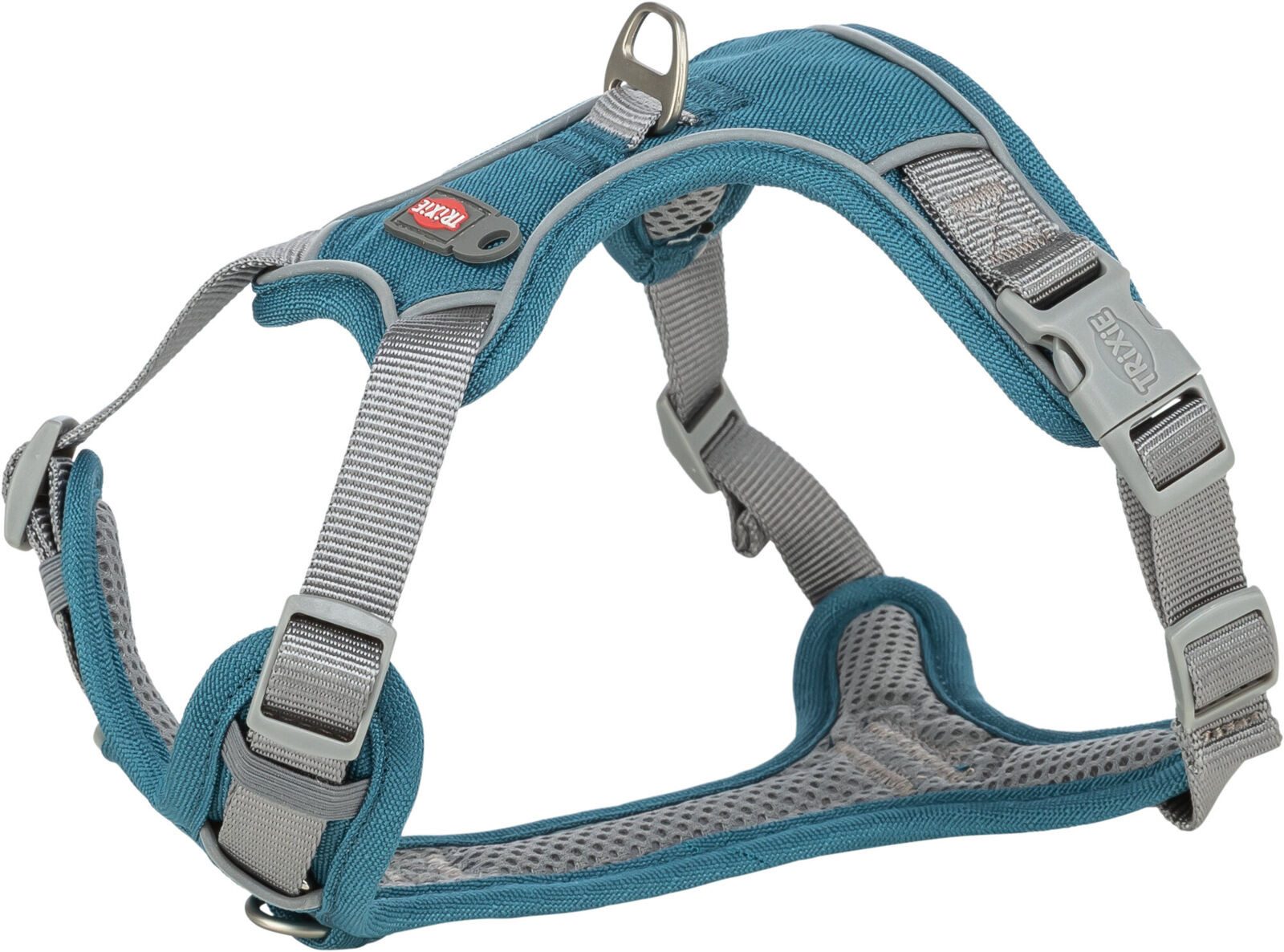 TRIXIE Hunde-Geschirr Premium Active Geschirr - petrol - 30–40 cm/15 mm, Gurtband