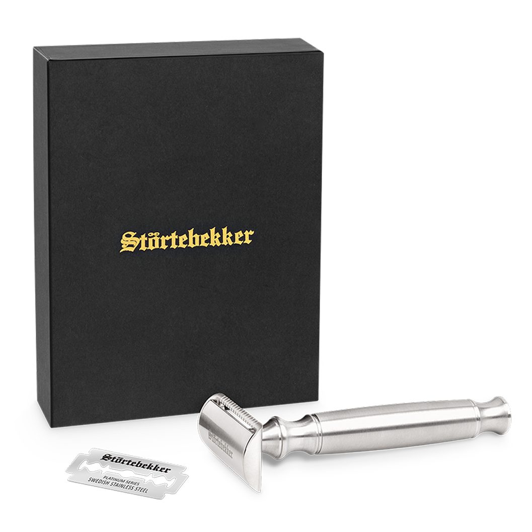 Störtebekker Rasierhobel 'Rostock' - mit extra schwerem Griff für optimale Handhabung, 1-tlg., inkl. 10 Klingen, Nassrasierer Set in Premium-Qualität, Geschenkidee