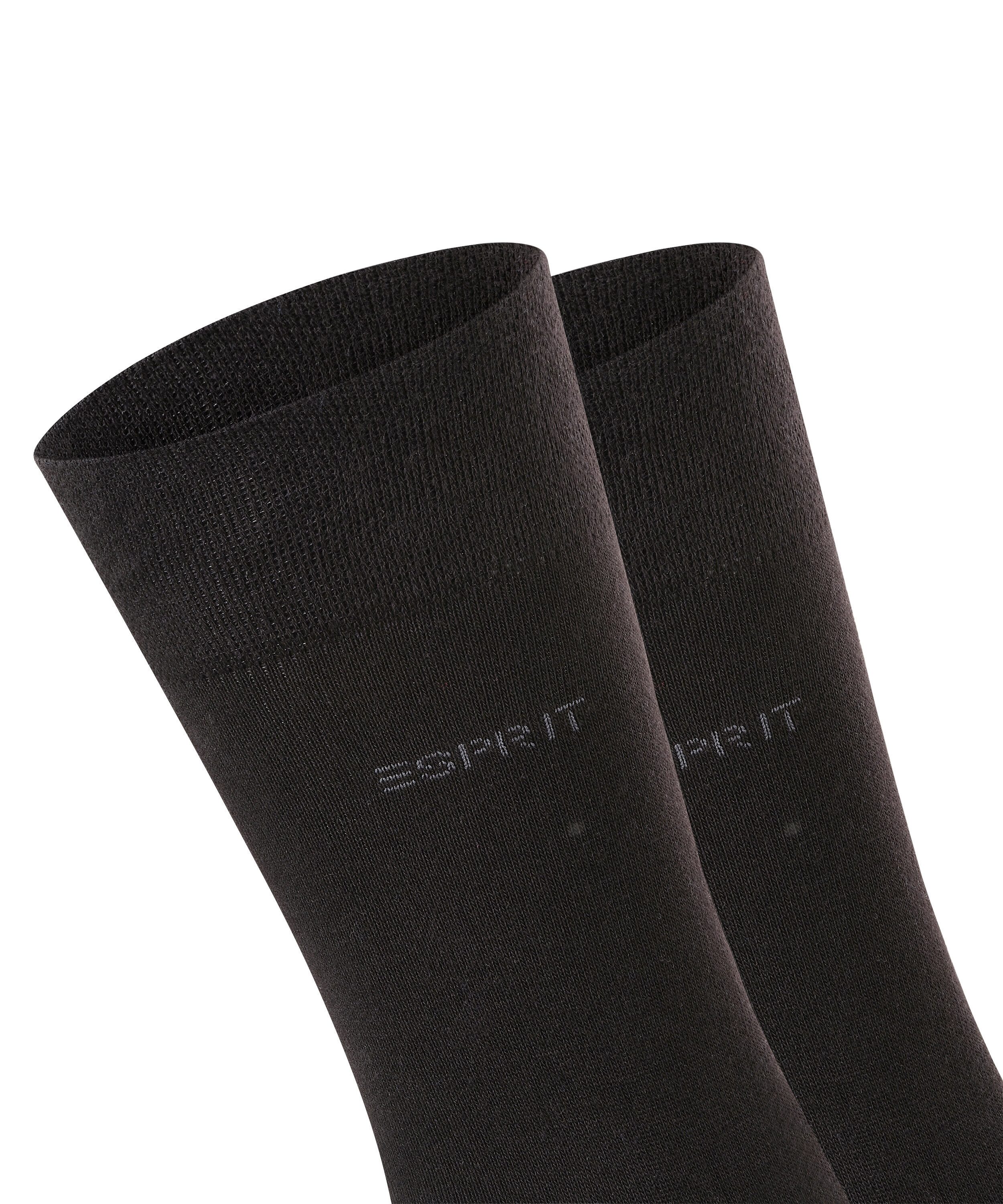 Esprit Socken Basic Easy (2-Paar, 2 Paar) druckfreier, breiter Komfortbund, atmungsaktiv, uni Socken