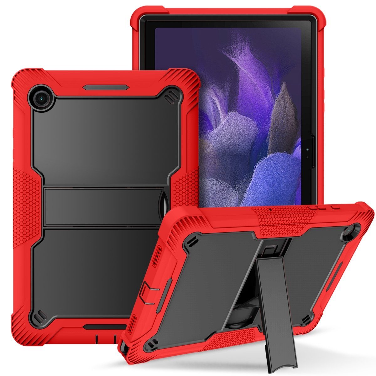 Wigento Tablet-Hülle Für Samsung Galaxy Tab A8 2021 X205 X200 aufstellbare  Outdoor Hybrid Rot Tablet Tasche Etuis Cover Case Schutz Robust Neu
