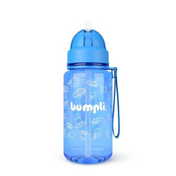 bumpli® Trinkflasche »Kinder Trinkflasche 350ml +Strohhalmdeckel, Wasserflasche«, BPA-frei, auslaufsicher, spülmaschinenfest, Trageschlaufe, Fruchtsieb