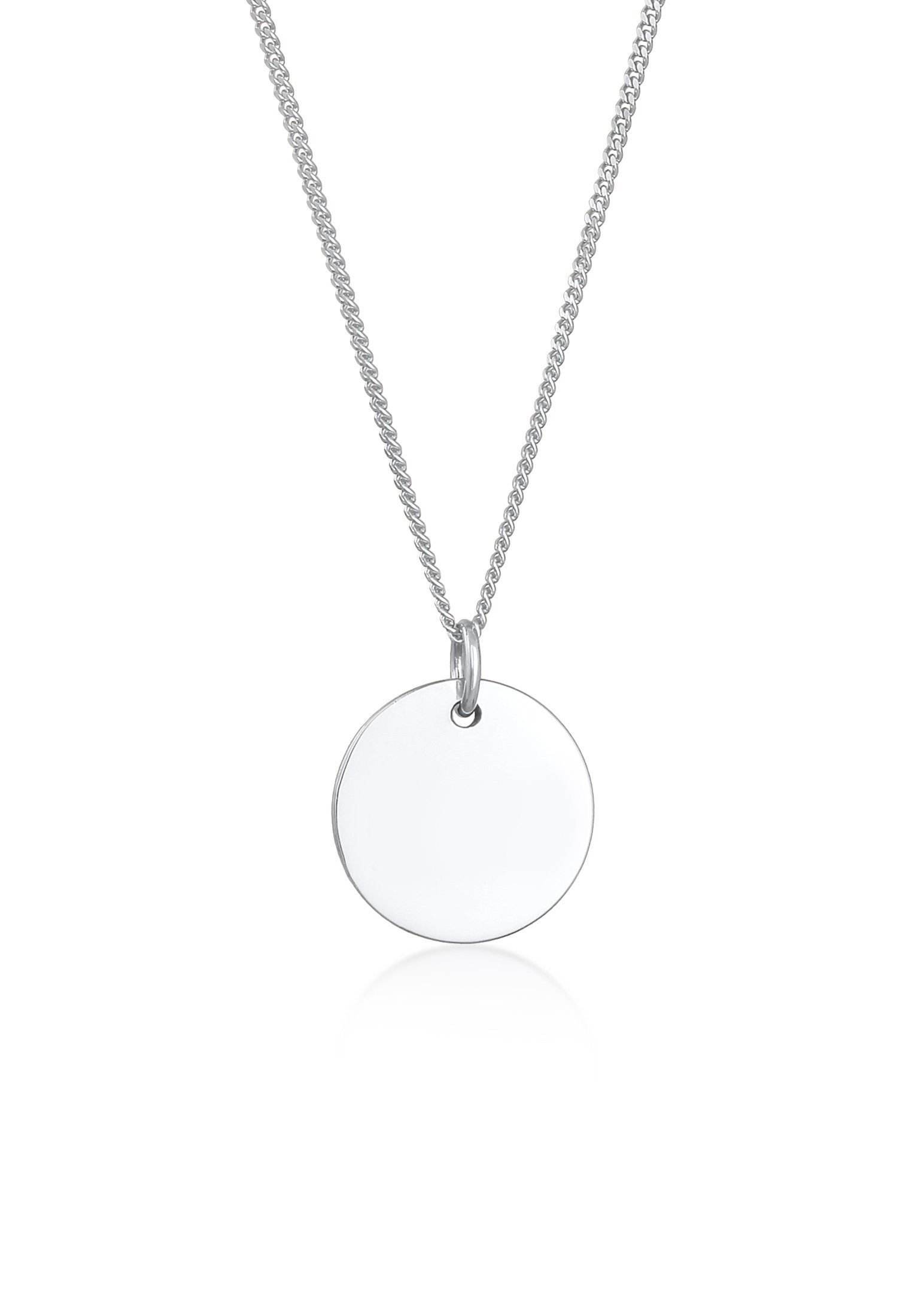 Elli Kette mit Anhänger Basic Plättchen Panzerkette 925 Silber, Geo günstig online kaufen