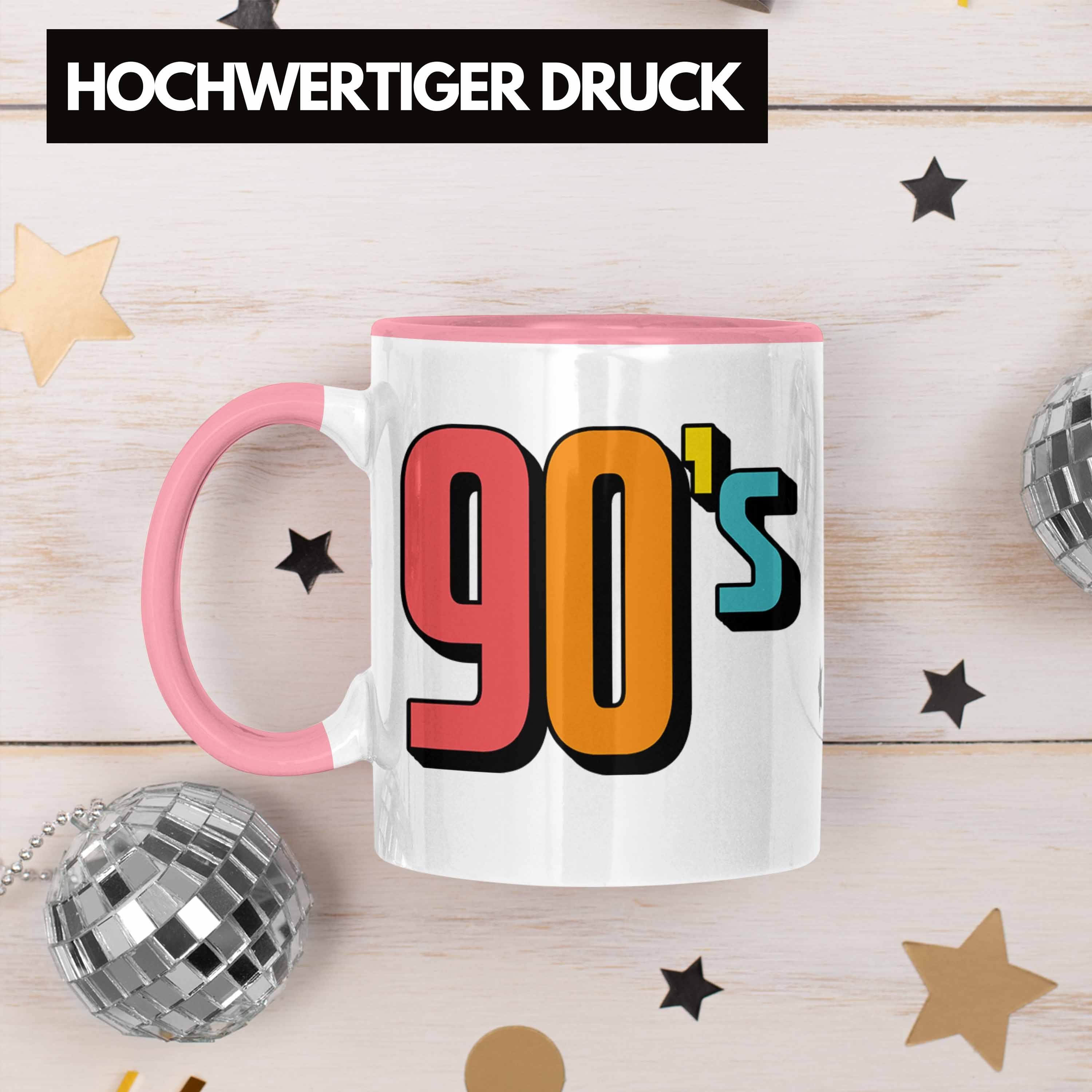 Rosa Retro Tasse - "90's" Trendation Jahre 90er Nostalgiker Tasse Geschenk für